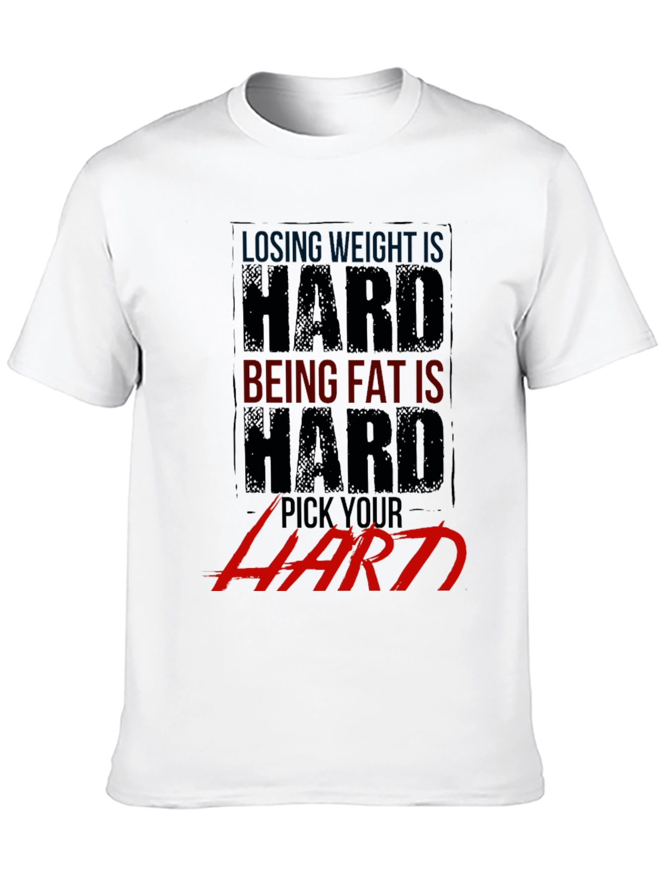 Black Losing Weight Is Hard T-Shirt - Gym Motivation Apparel view 10