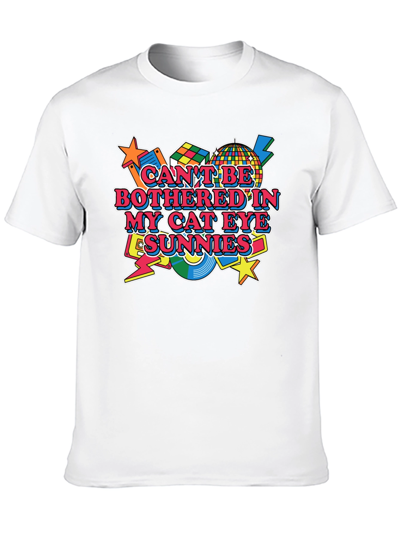 Black Retro Graphic Tee - Can't Be Bothered In My Cateye Sunnies T-Shirt view 10