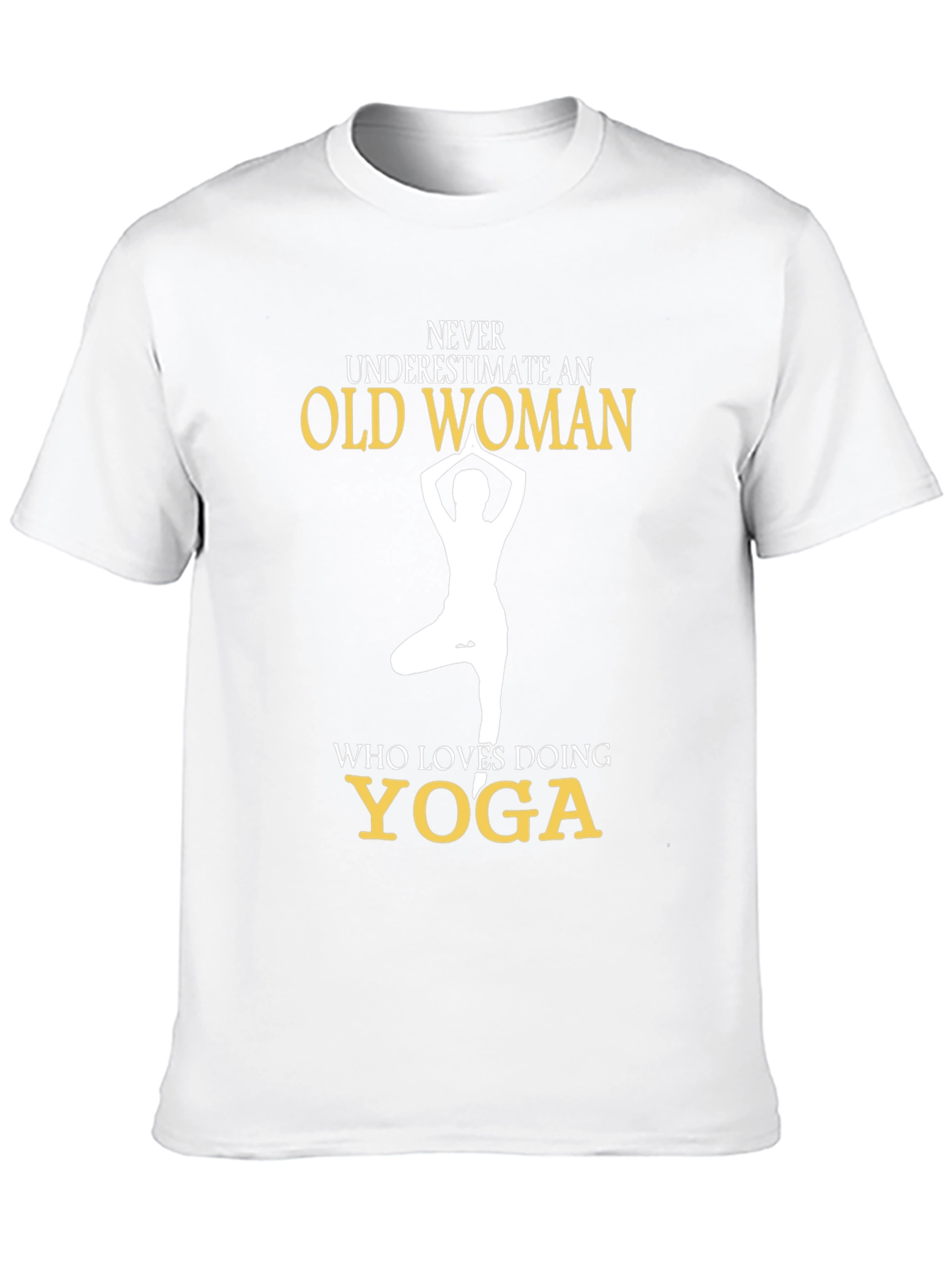 Black Yoga Lover Tee: Never Underestimate an Old Woman view 10