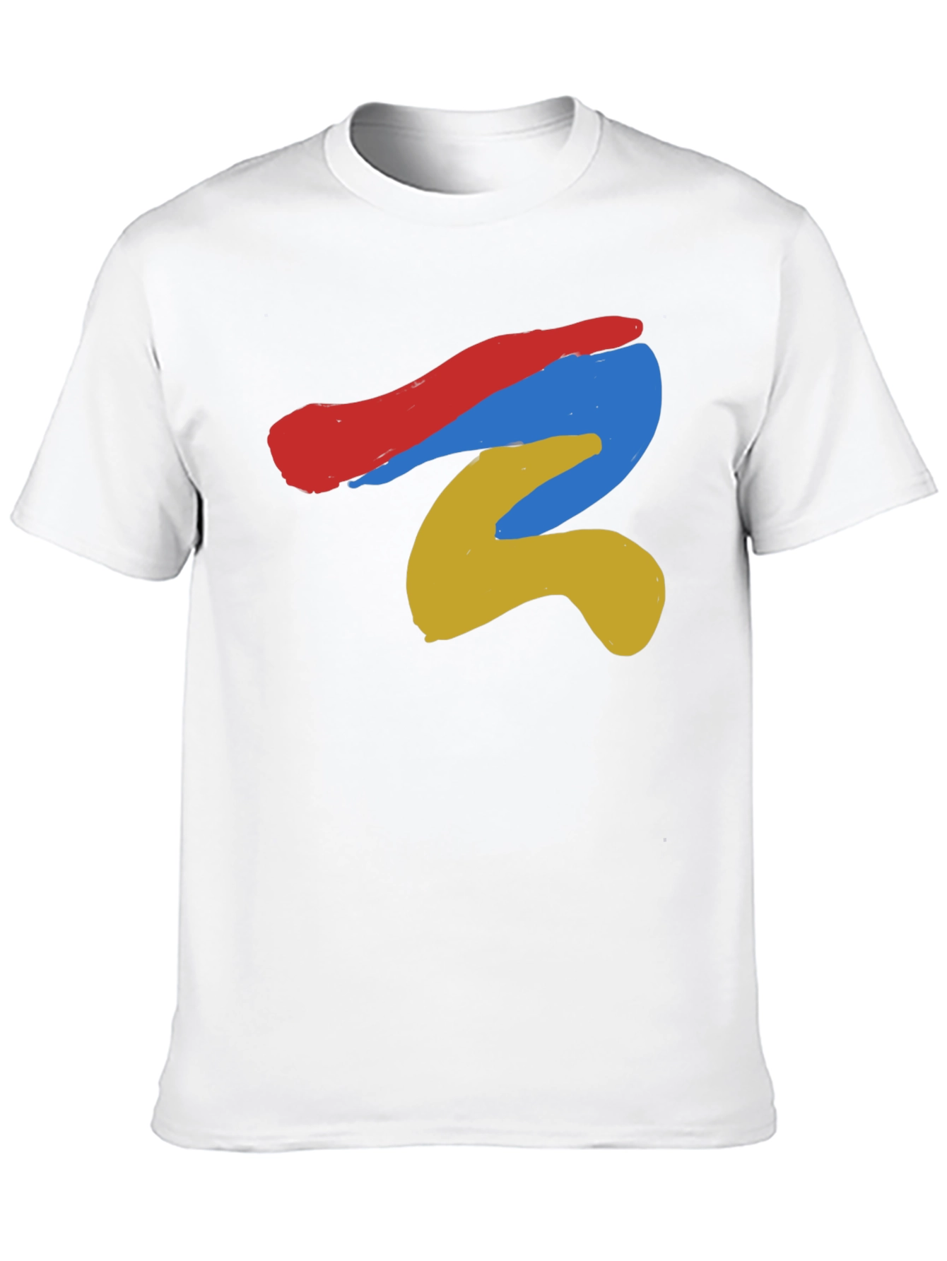 Black Abstract Color Stroke Graphic Tee - Modern Art Shirt view 10