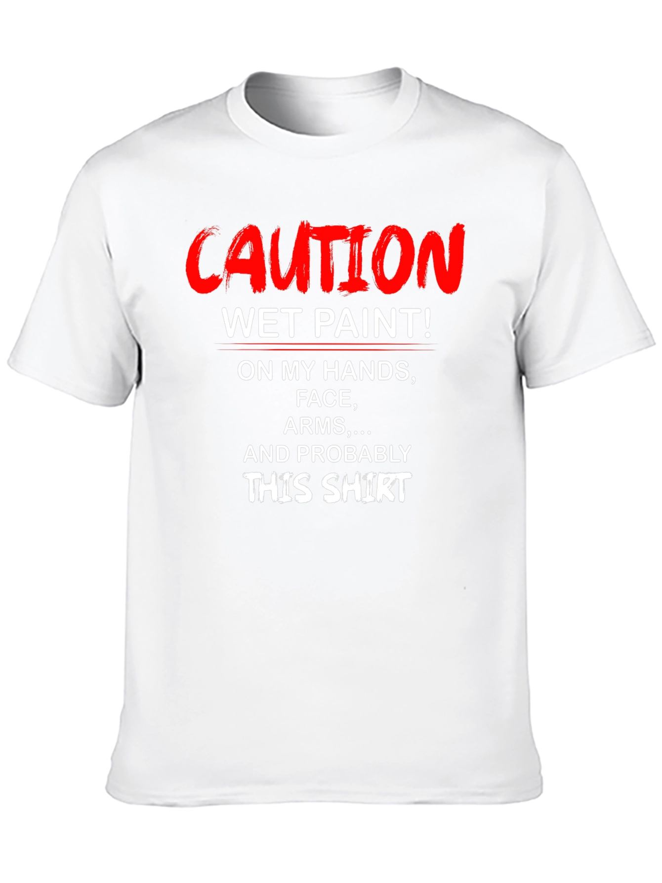 Black Caution Wet Paint T-Shirt - Funny Novelty Tee view 10