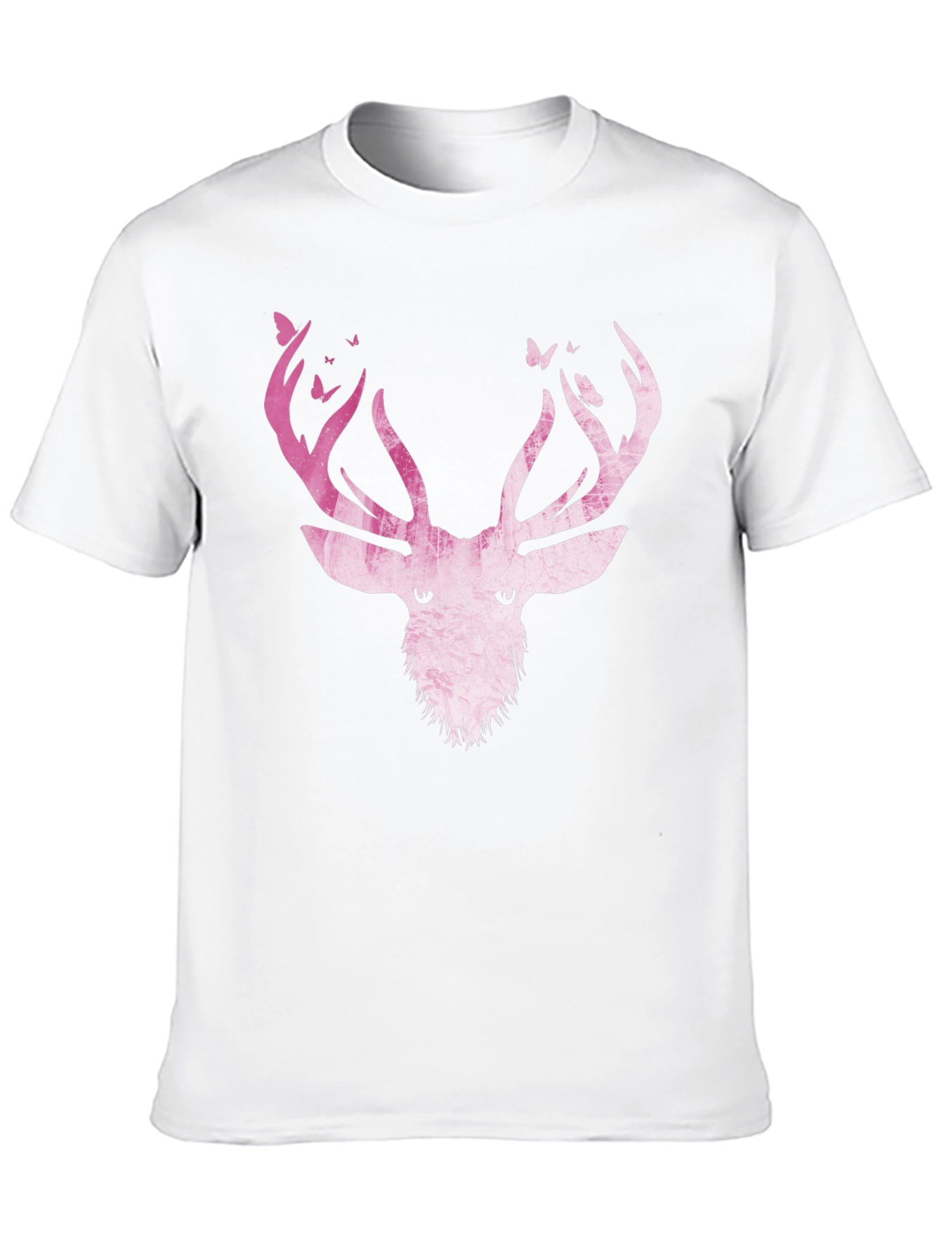Black Deer Antler Butterfly Graphic T-Shirt view 10