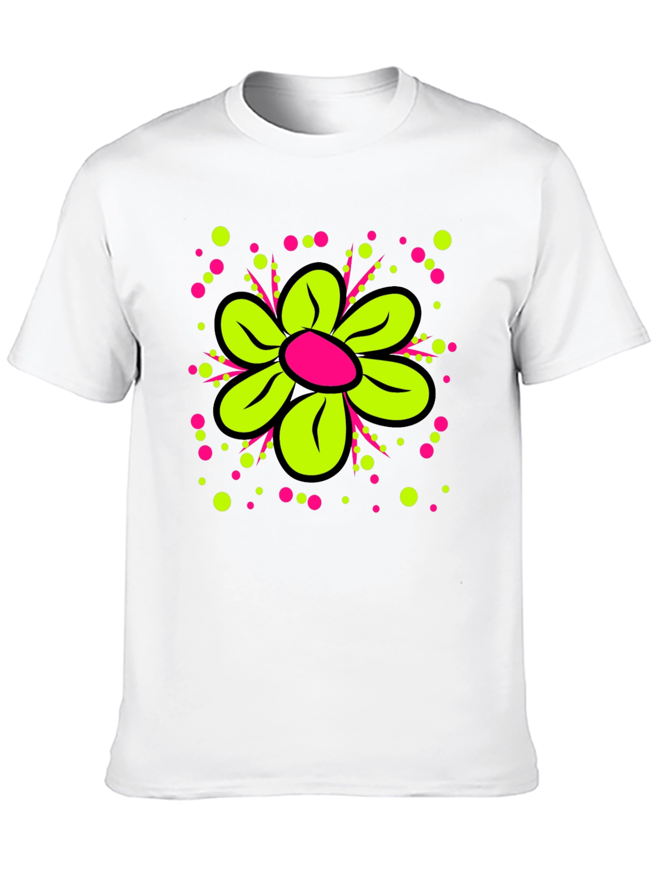 Black Funky Flower Graphic Tee - Black view 10