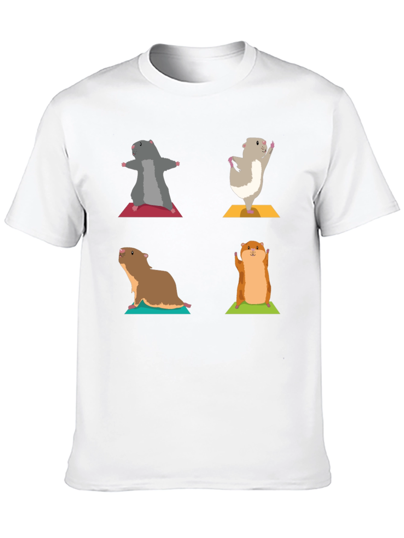 Black Yoga Hamsters Black T-Shirt view 10