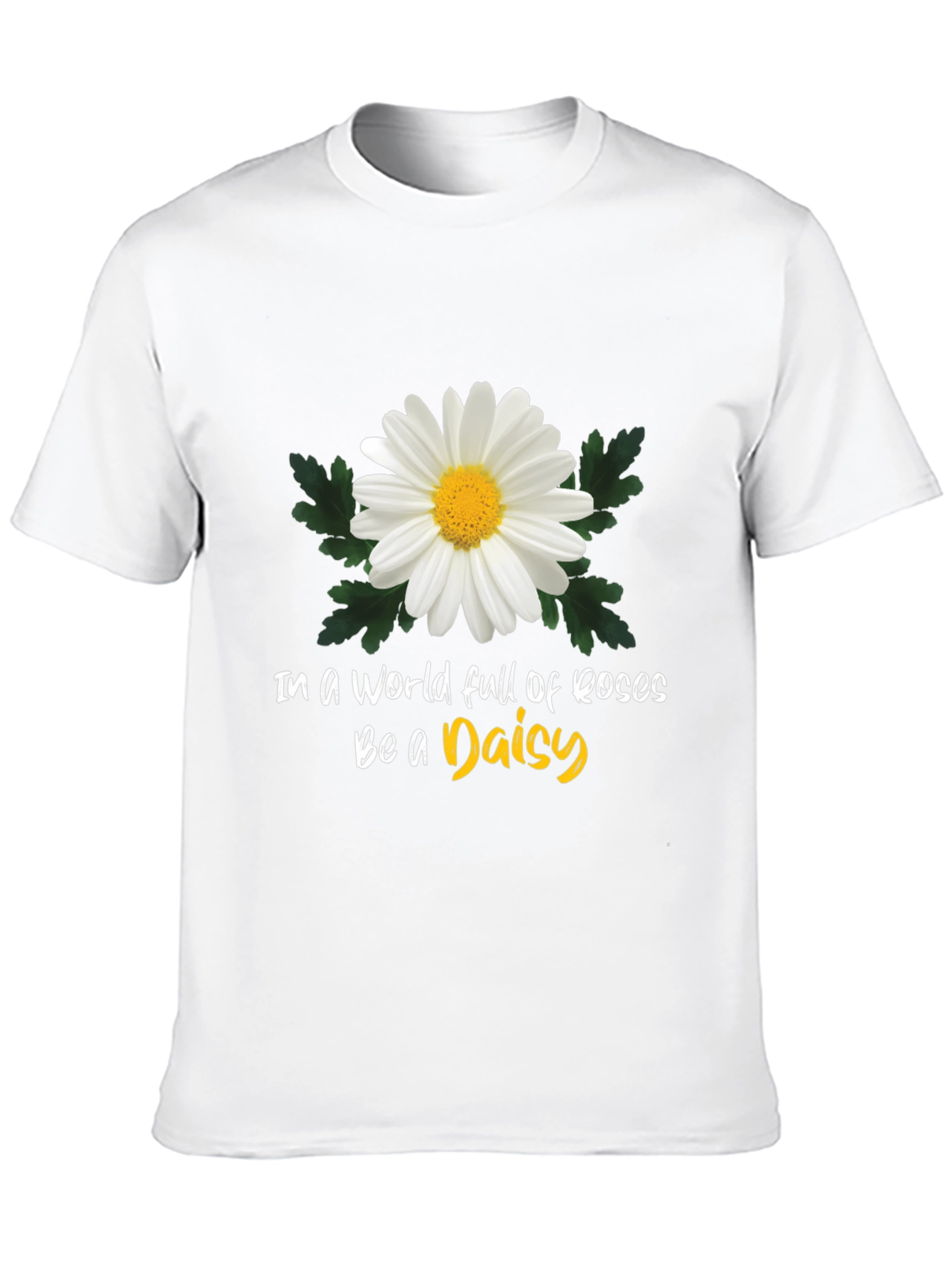 Black Be a Daisy T-Shirt: Unique Floral Graphic Tee view 10