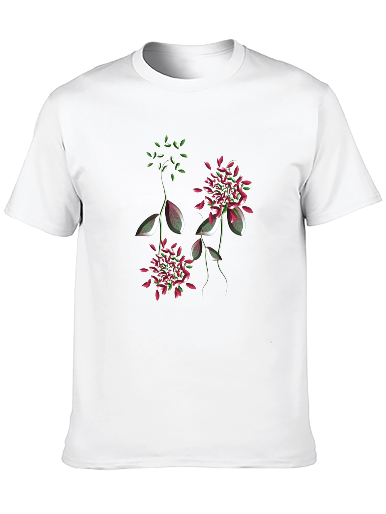 Black Floral Print T-Shirt - Black Cotton Blend view 10