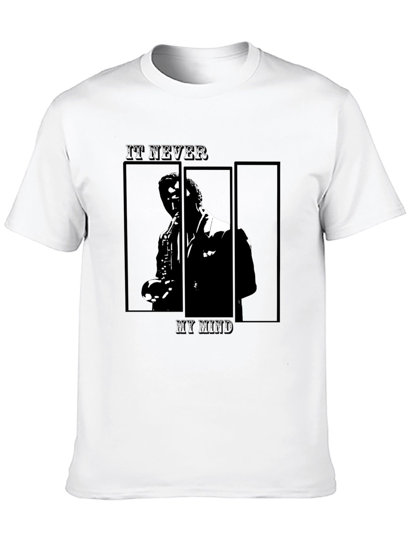 Black Jazz Saxophone Graphic Tee - Classic Black T-Shirt view 10