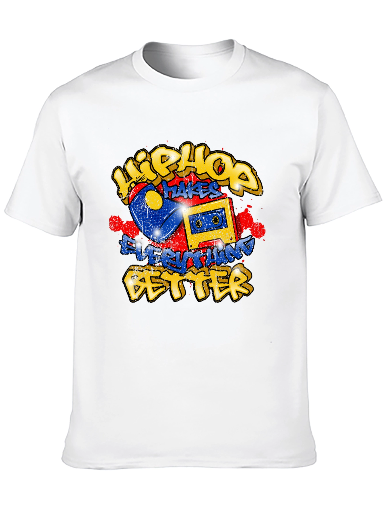 Black Hip Hop Makes Everything Better Graphic T-Shirt view 10