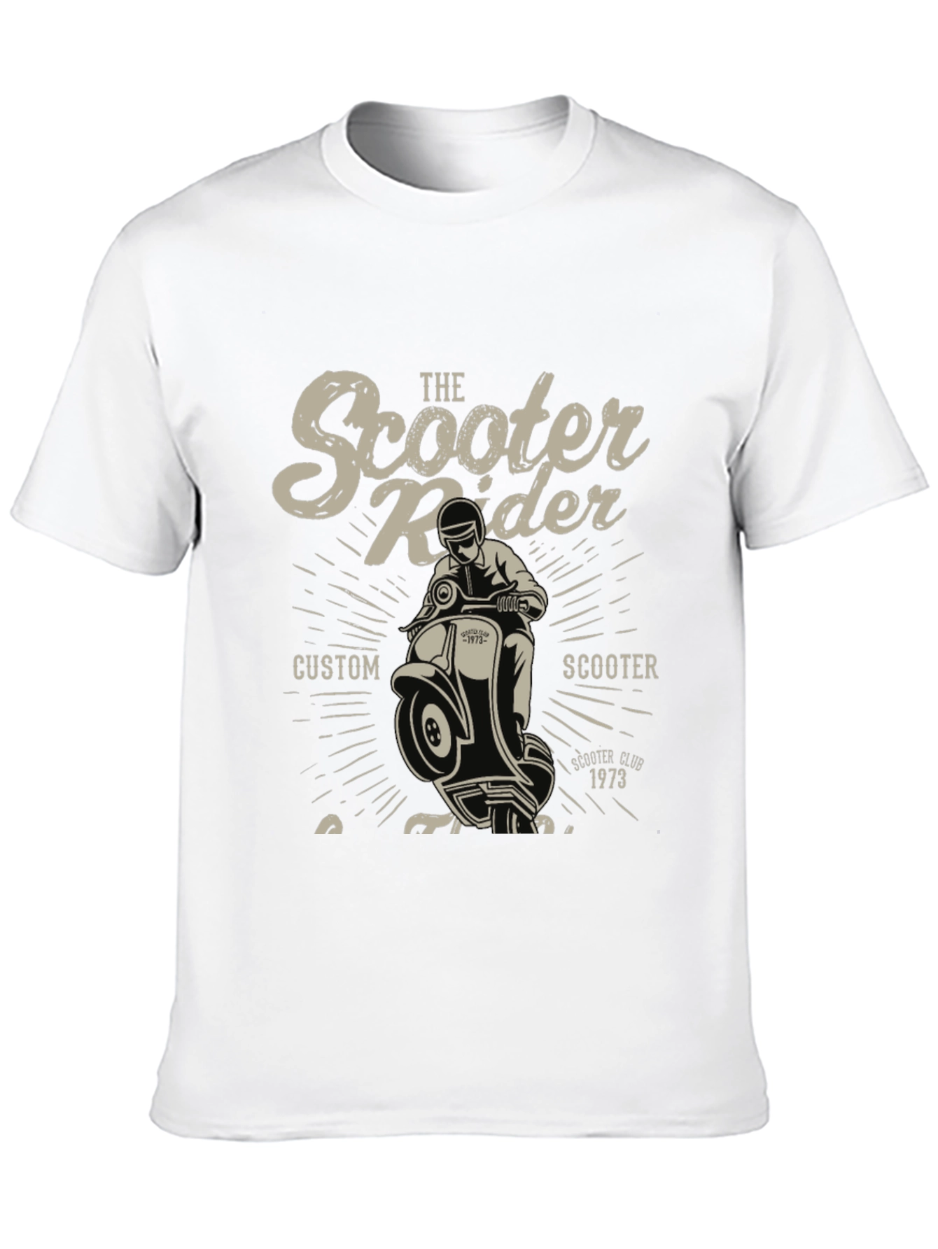 Black Vintage Scooter Rider Graphic Tee - Custom Scooter Club view 10
