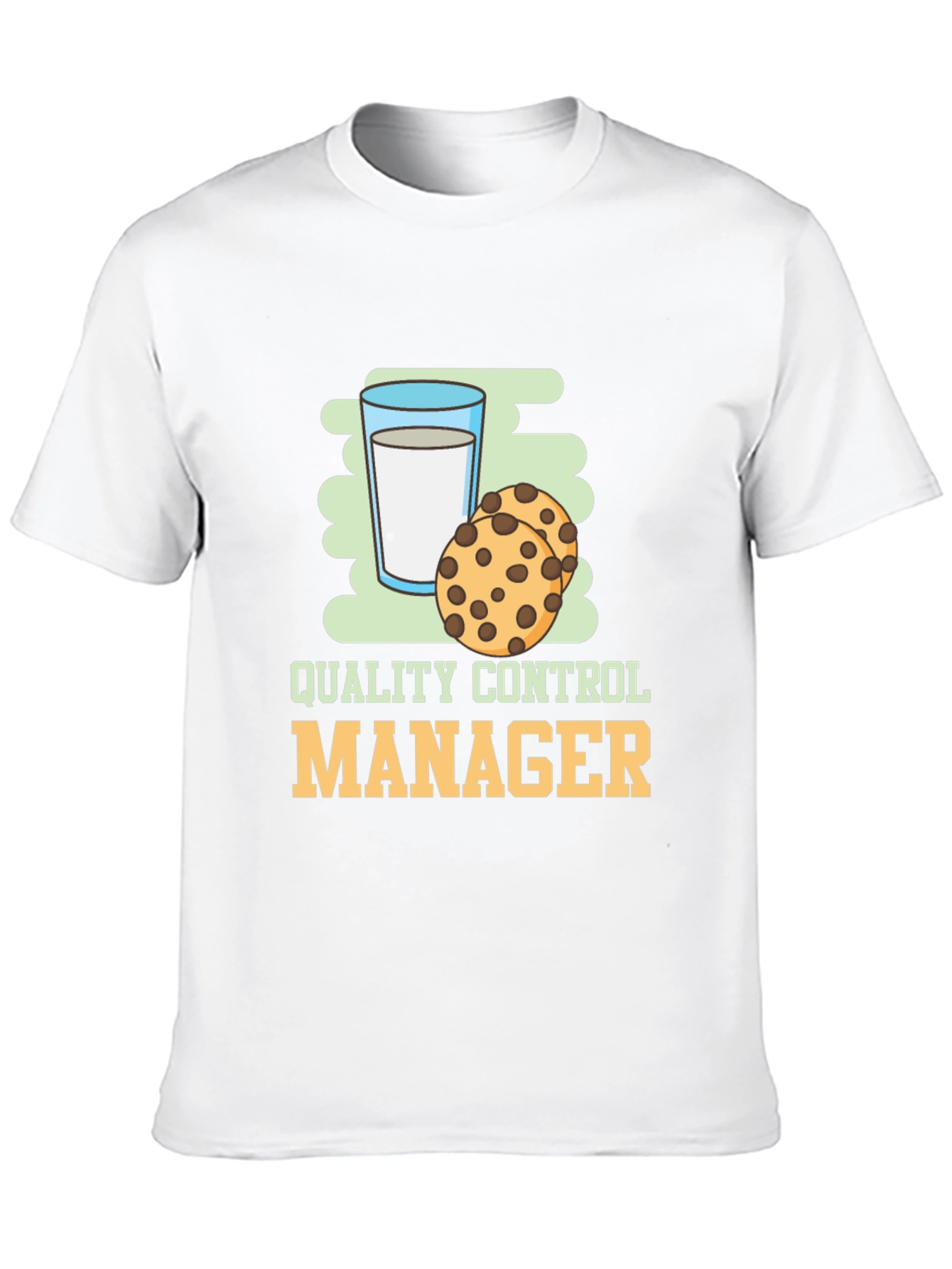 Black Quality Control Manager Cookie & Milk Graphic T-Shirt view 10