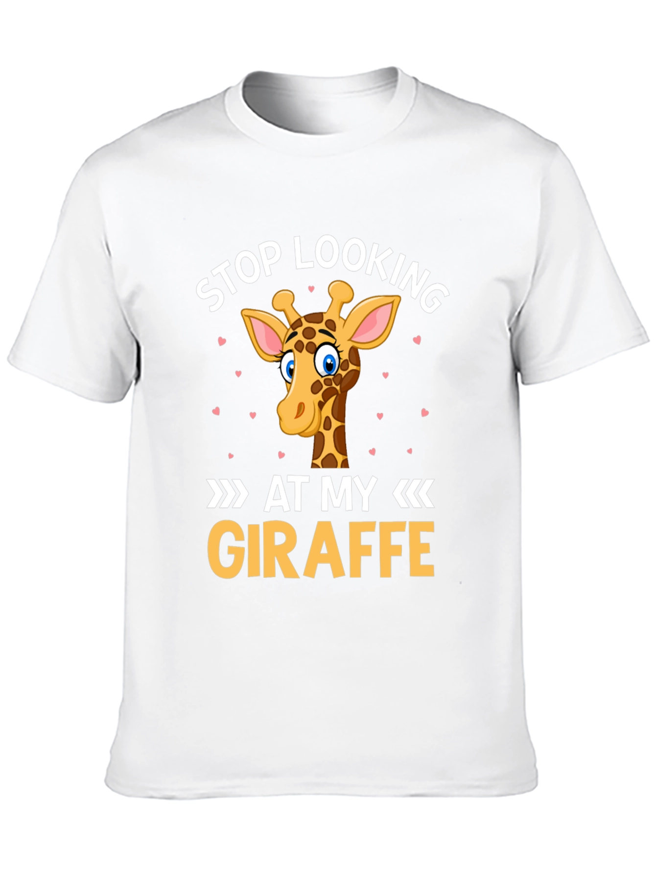 Black Stop Looking At My Giraffe T-Shirt - Novelty Graphic Tee view 10