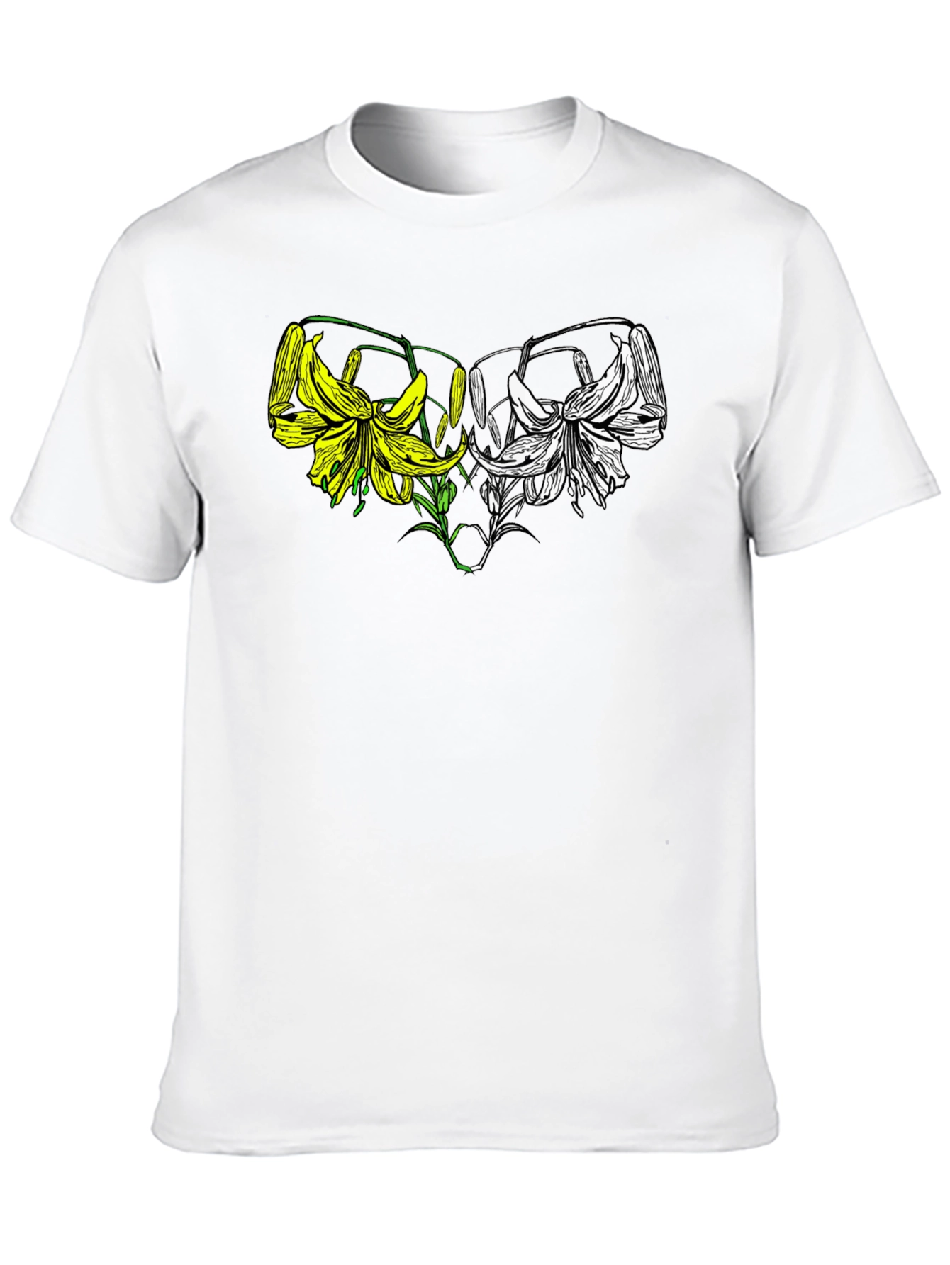 Black Floral Graphic Tee - Black Cotton Blend view 10