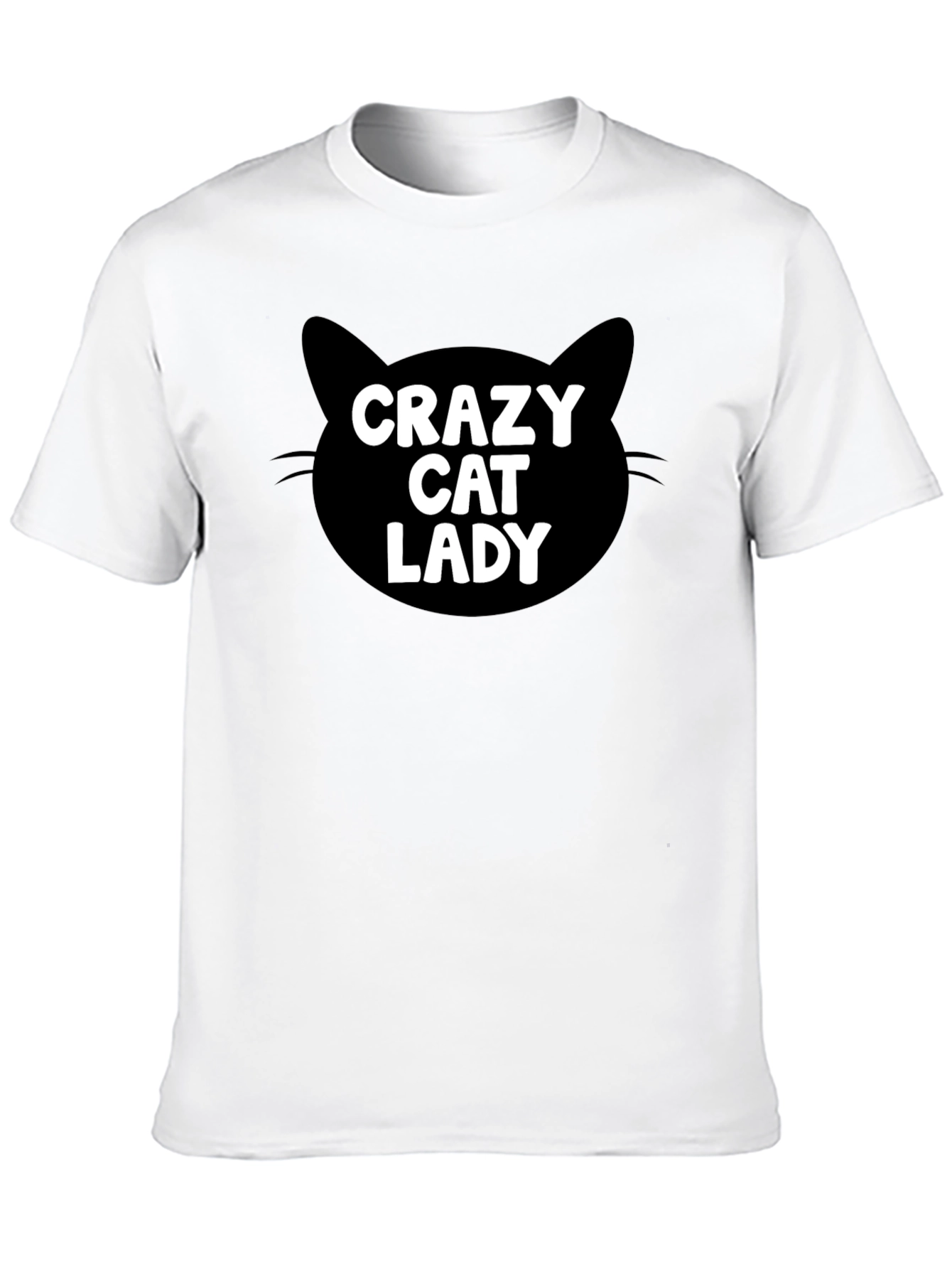 Black Crazy Cat Lady T-Shirt - Black view 10