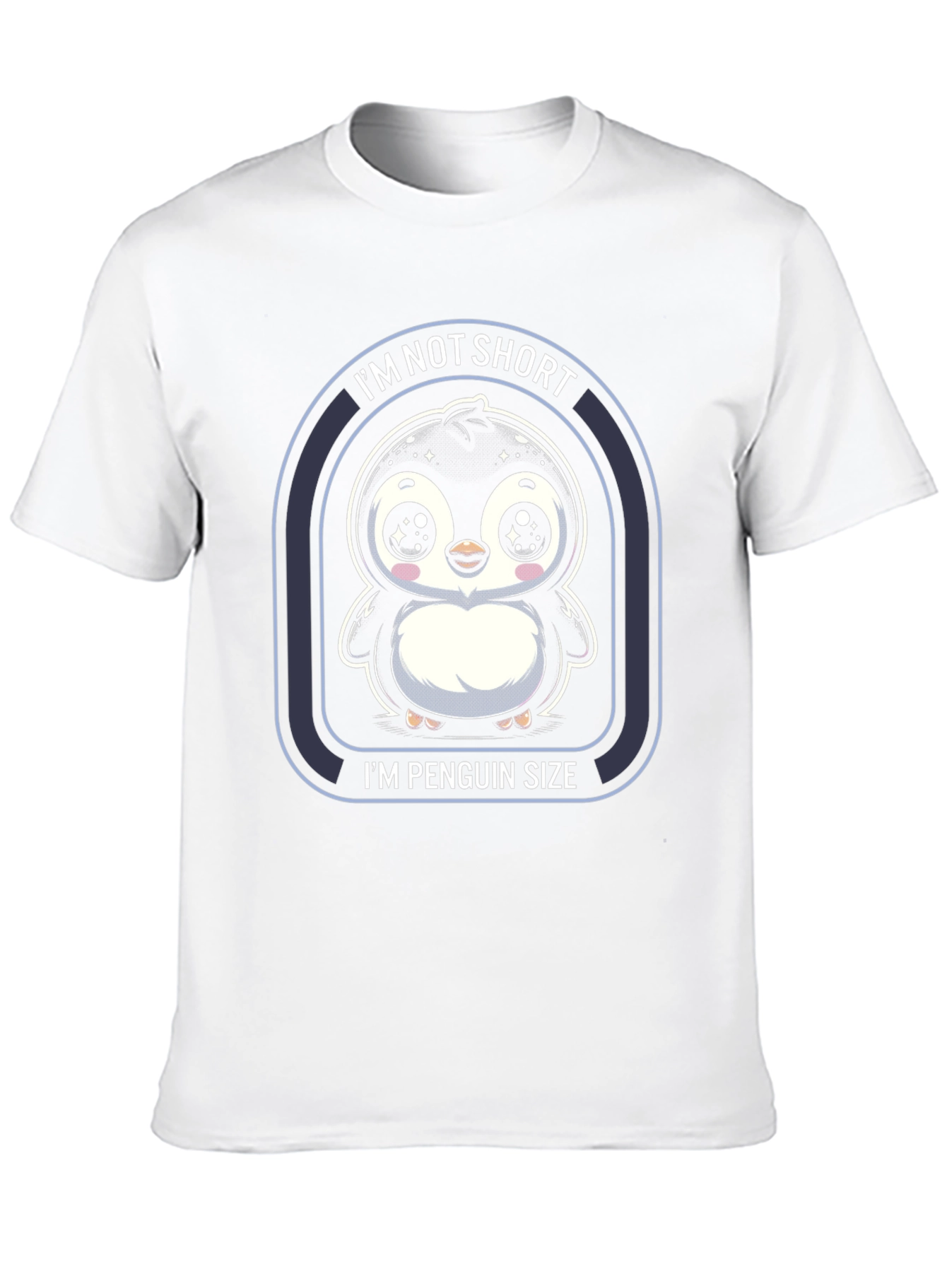 Black I'm Not Short, I'm Penguin Size T-Shirt view 10