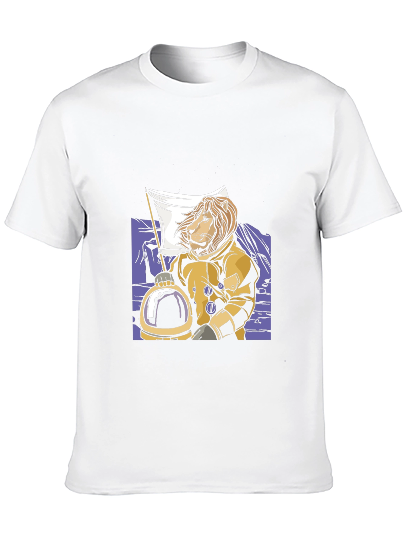 Black Lion Astronaut Graphic Tee - Black Crew Neck T-Shirt view 10