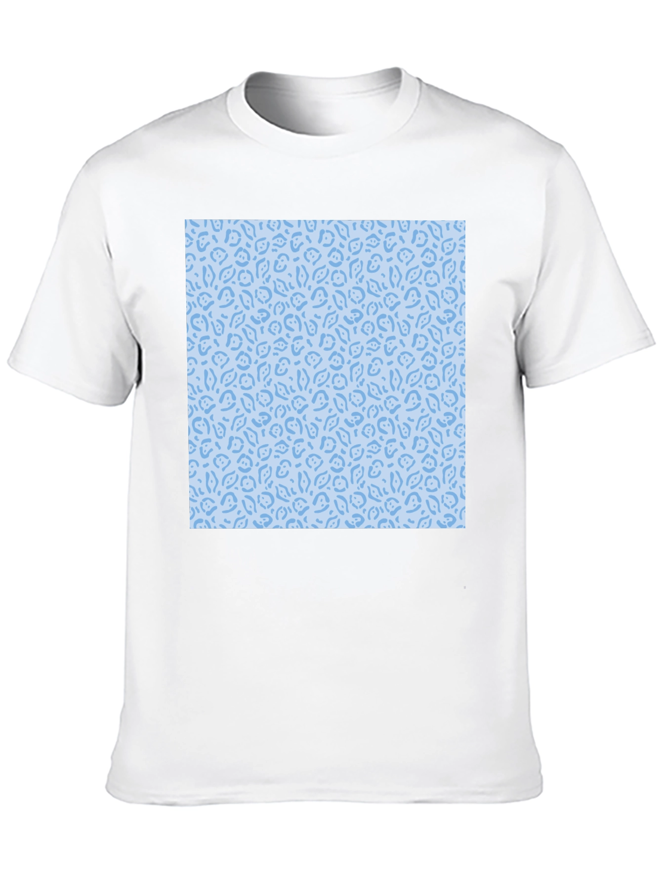 Black Stylish Black T-Shirt with Light Blue Pattern Design view 10