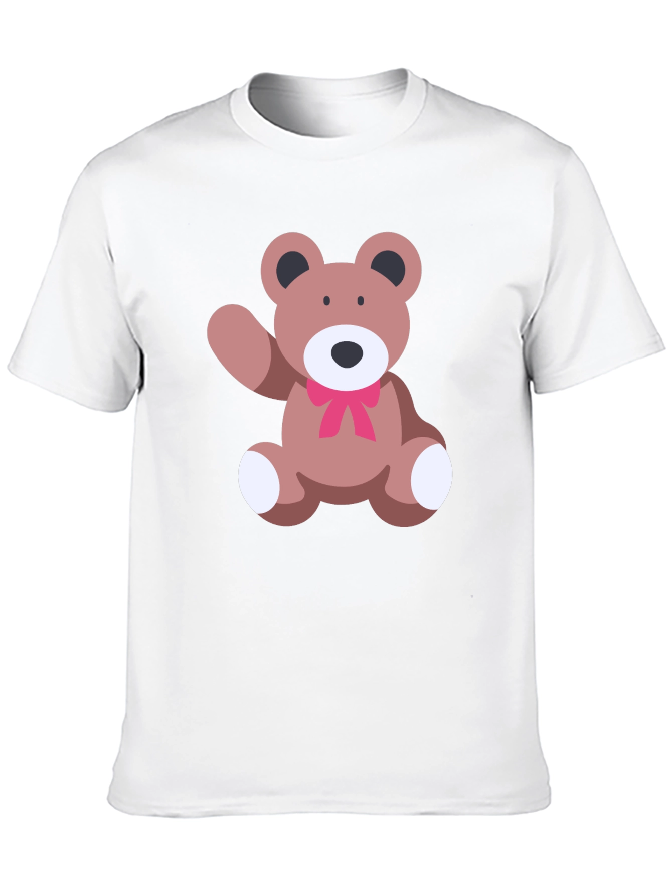 Black Cute Teddy Bear Graphic Black T-Shirt view 10