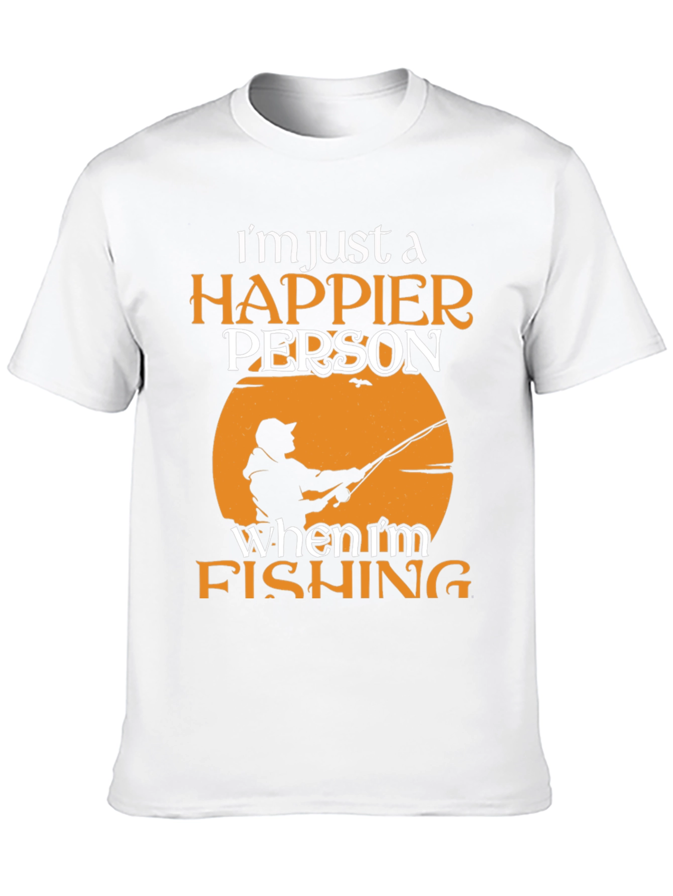 Black Happier Person Fishing Graphic Tee - Soft Cotton Blend view 10