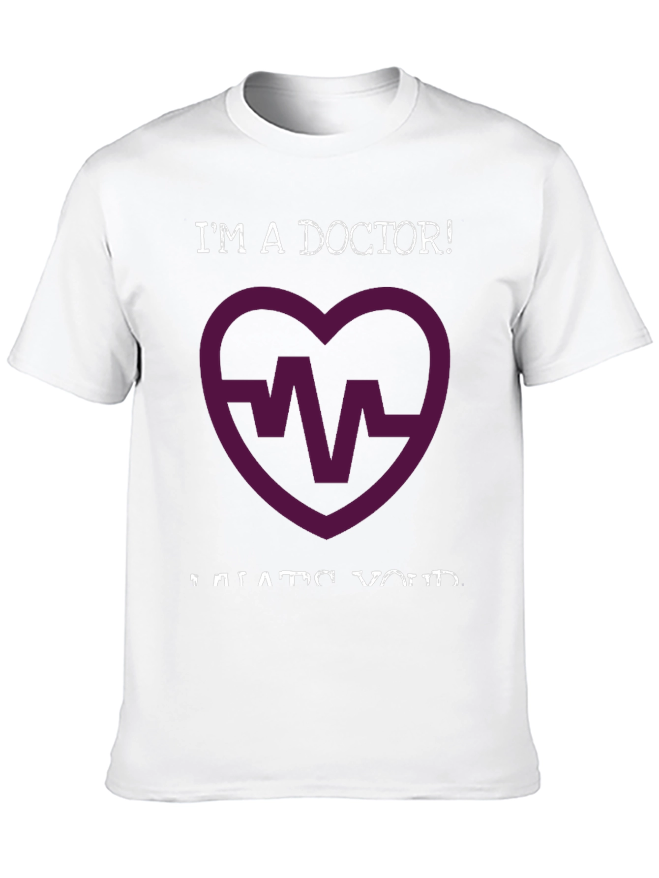 Black I'm a Doctor! Graphic T-Shirt - Medical Heartbeat Design view 10
