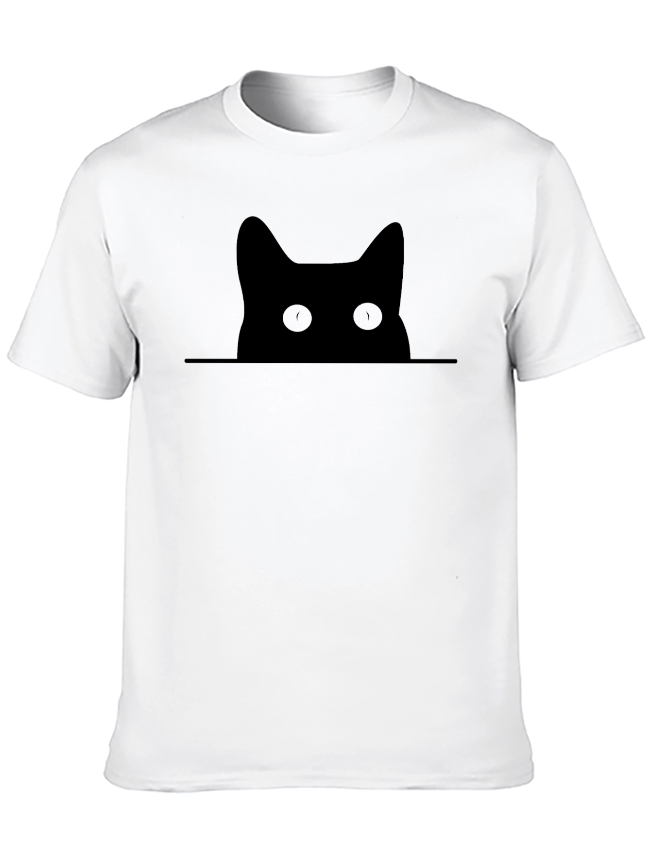 Black Peeking Cat Graphic Tee - Black Cotton Blend view 10