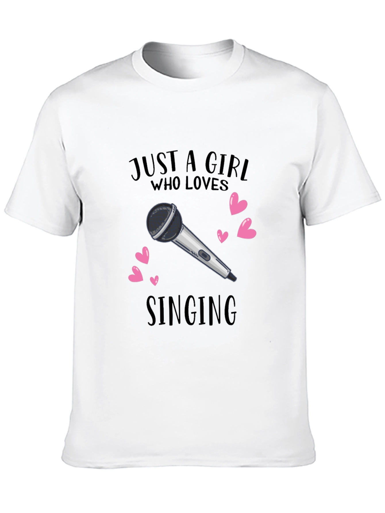 Black Just a Girl Who Loves Singing T-Shirt view 10