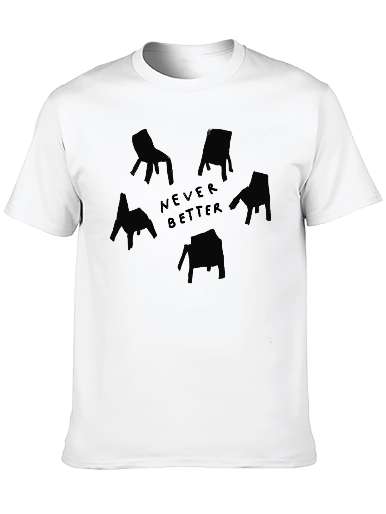 Black Never Better Chair Graphic Black T-Shirt view 10