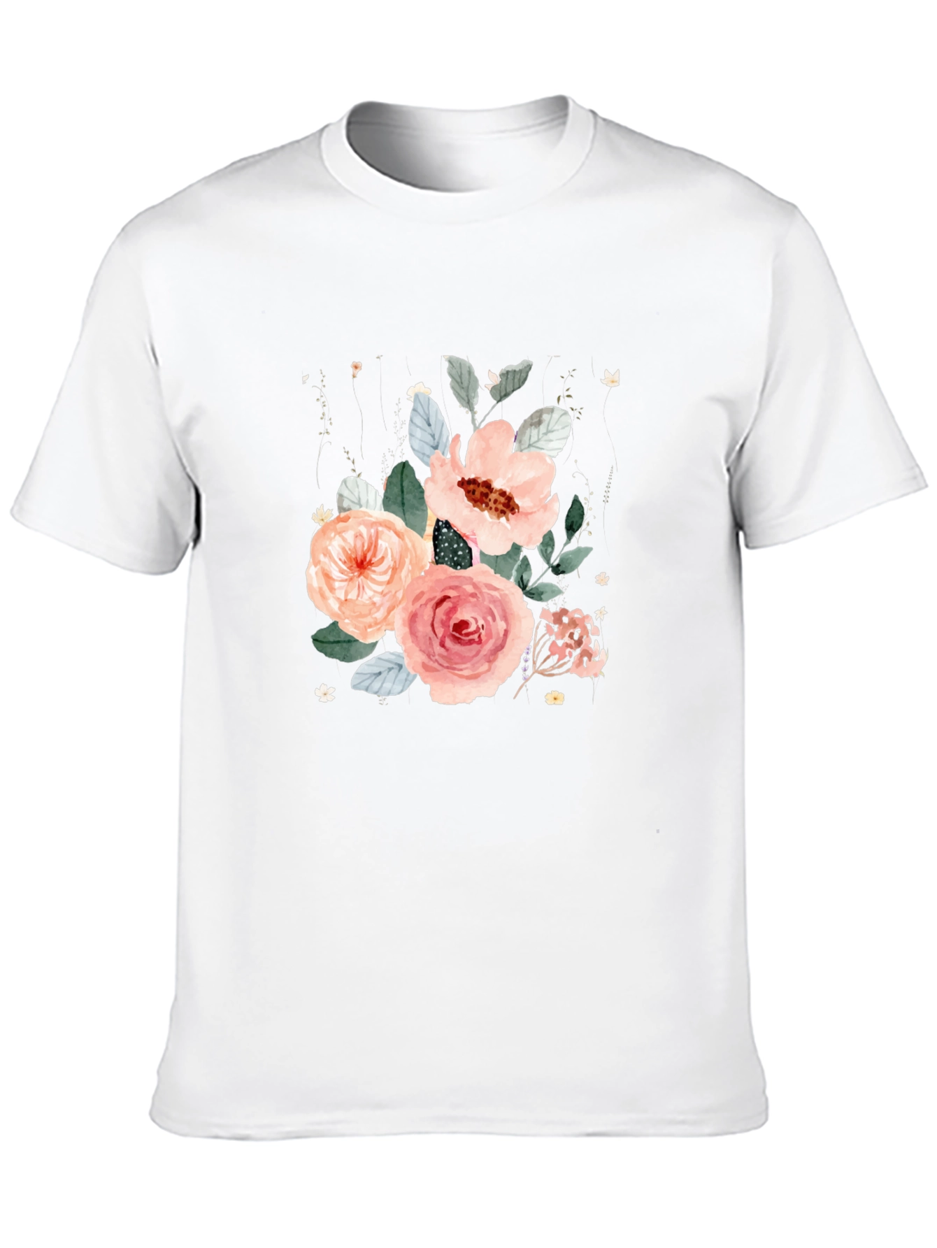 Black Floral Bouquet Black T-Shirt view 10