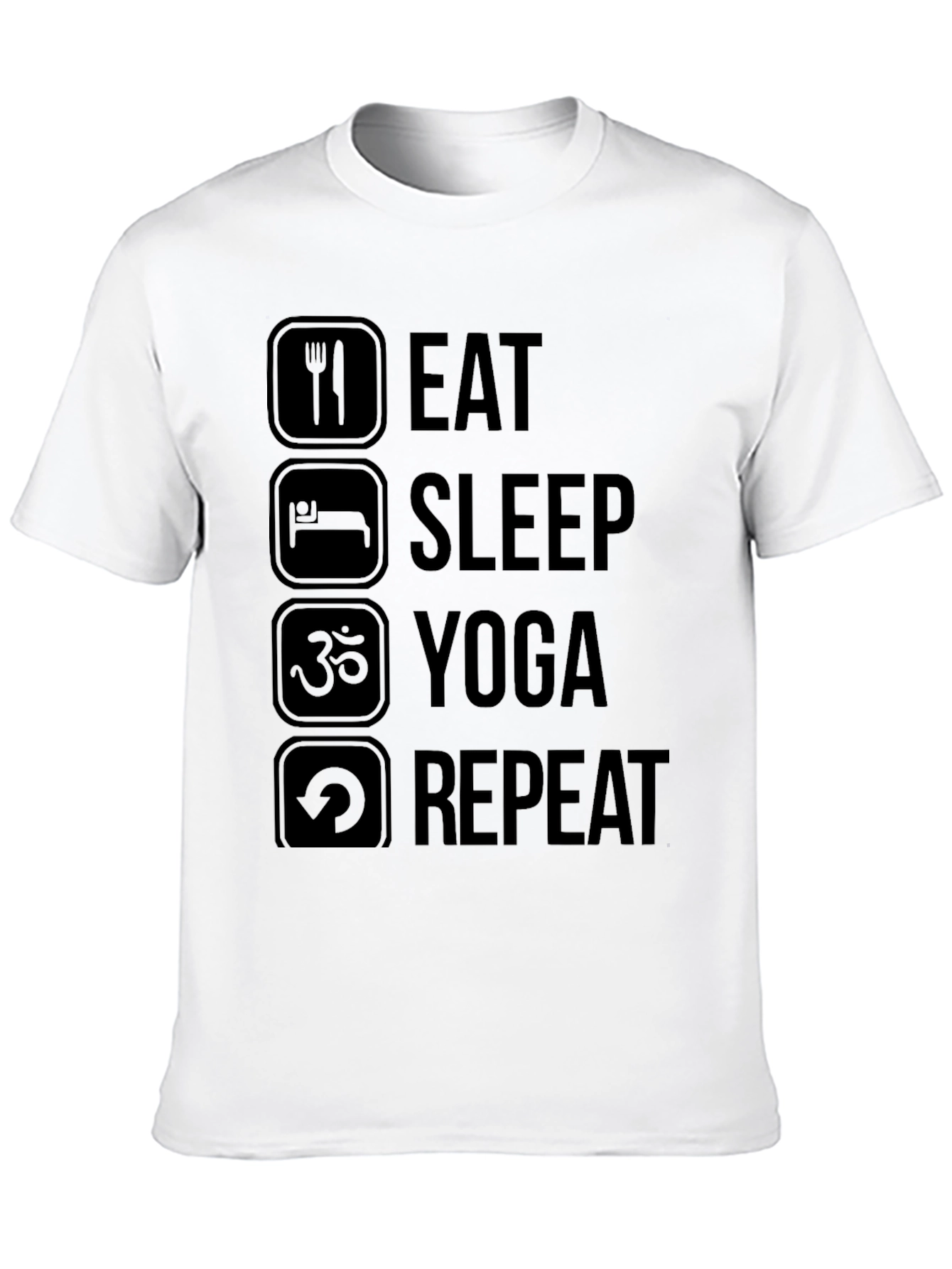 Black Eat Sleep Yoga Repeat Black T-Shirt view 10