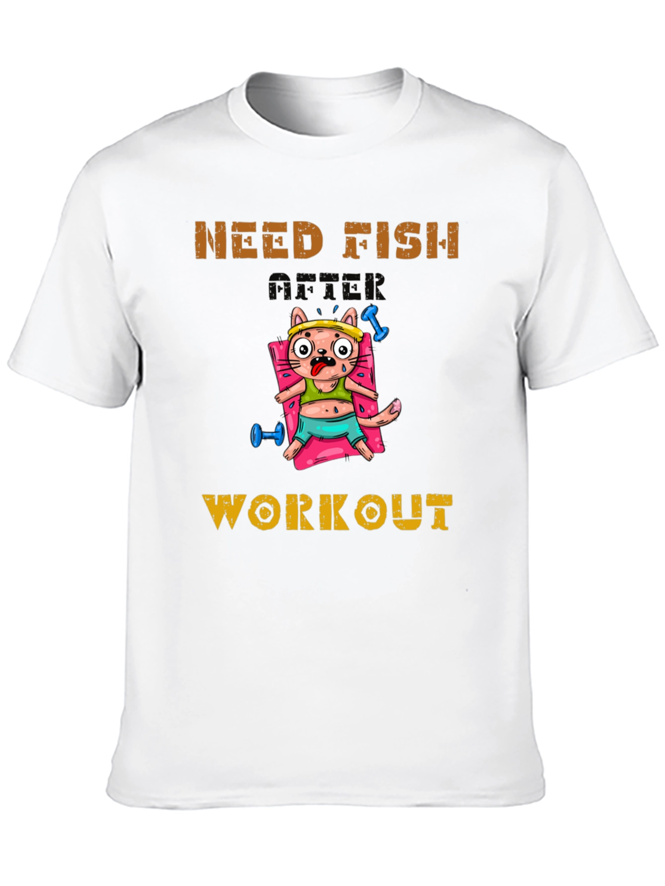 Black Need Fish After Workout Cat Graphic Tee view 10