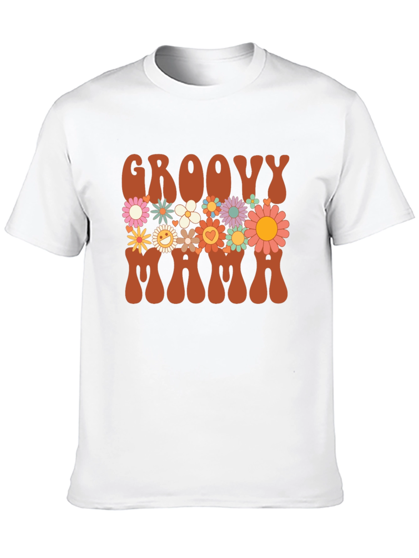 Black Groovy Mama Graphic Tee - Retro Floral Design view 10