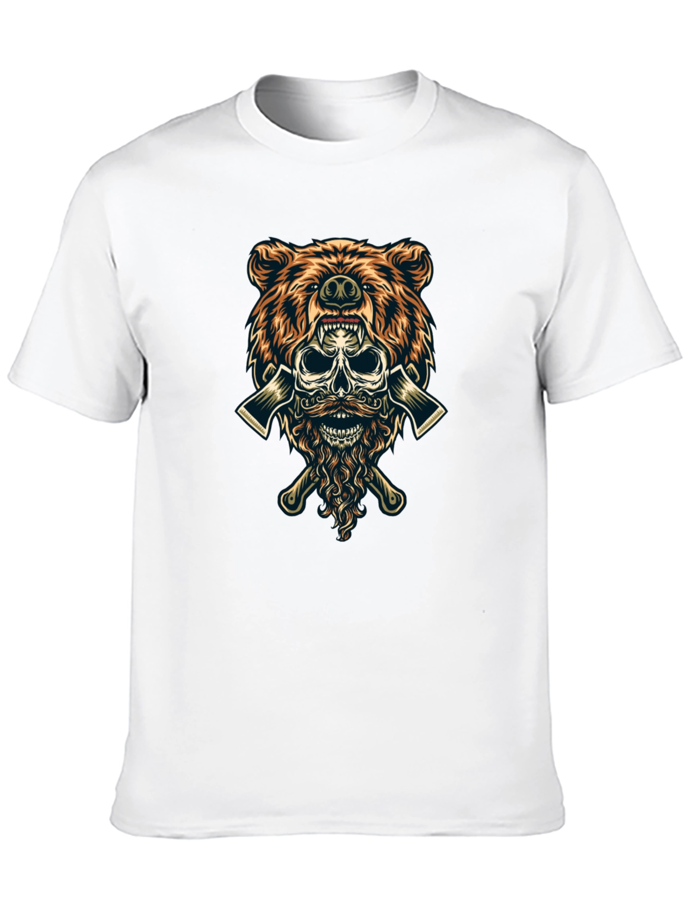 Black Bear Skull Lumberjack Axes Graphic Tee view 10