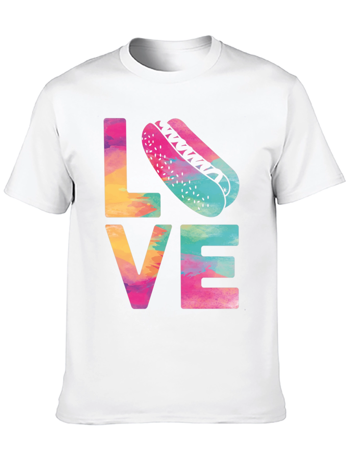 Black Colorful Love Hotdog T-Shirt - Fun & Casual Tee view 10