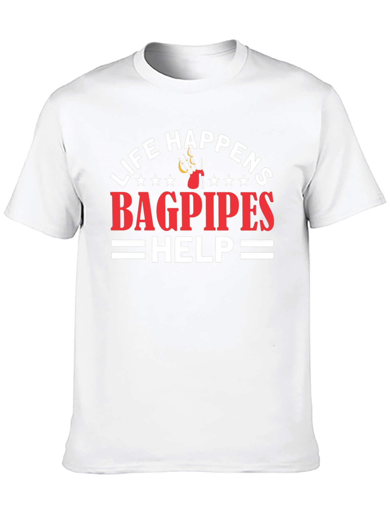 Black Life Happens Bagpipes Help T-Shirt view 10