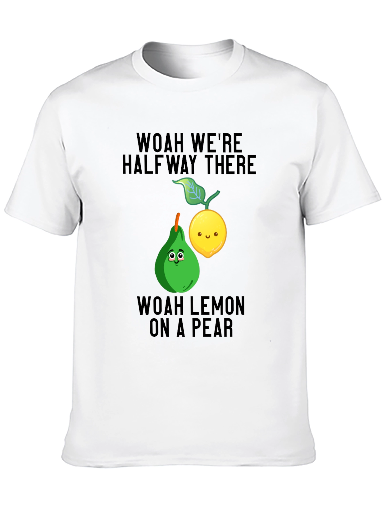 Black Woah Lemon on a Pear Graphic T-Shirt view 10