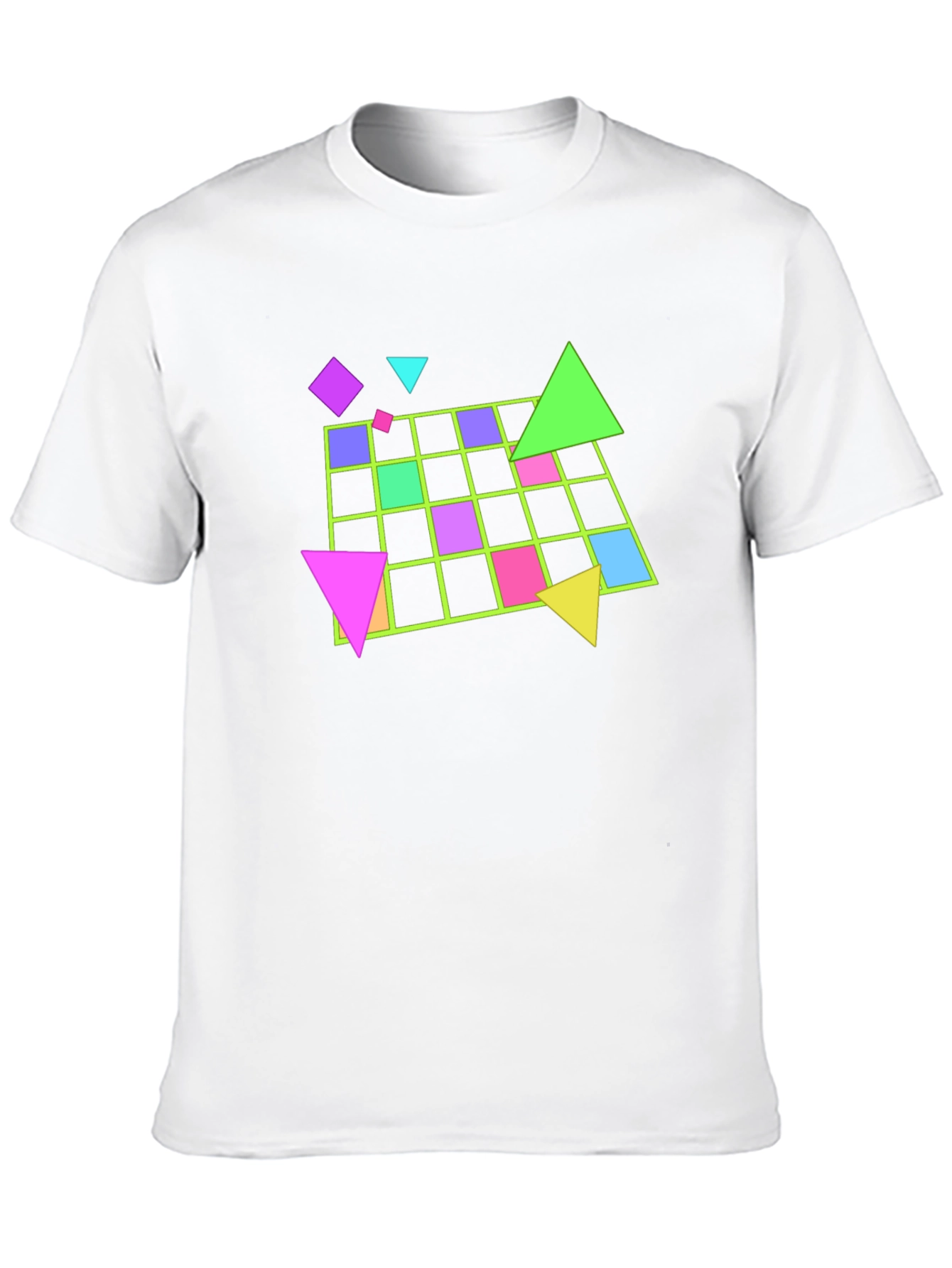 Black Geometric 80s Retro T-Shirt - Black view 10