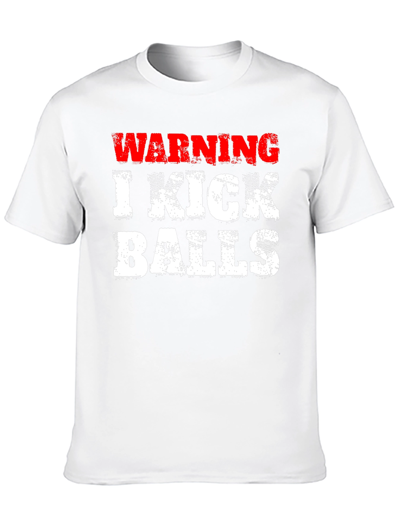 Black Warning: I Kick Balls Funny T-Shirt view 10