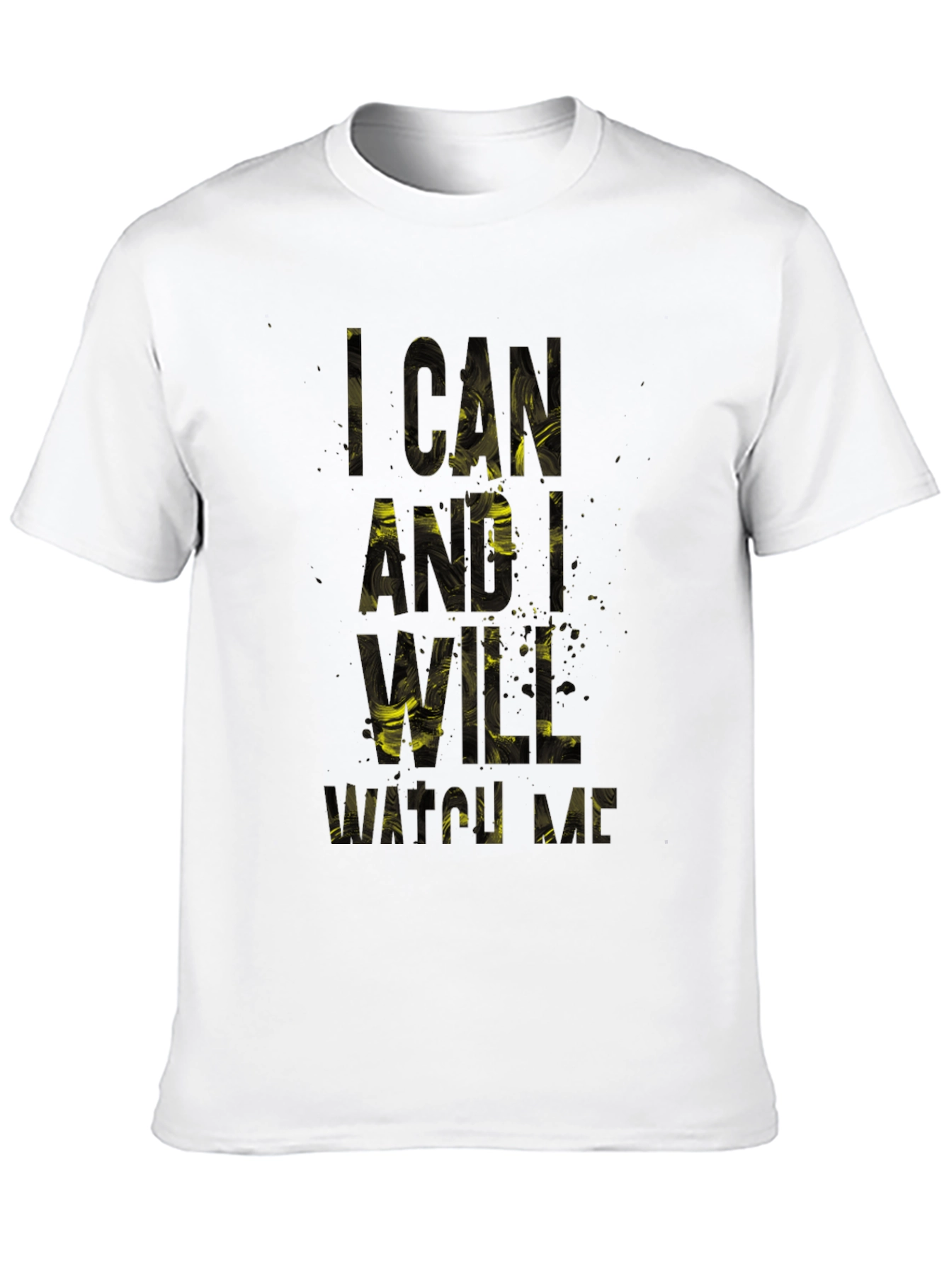 Black Motivational 'I Can and I Will' Black T-Shirt view 10