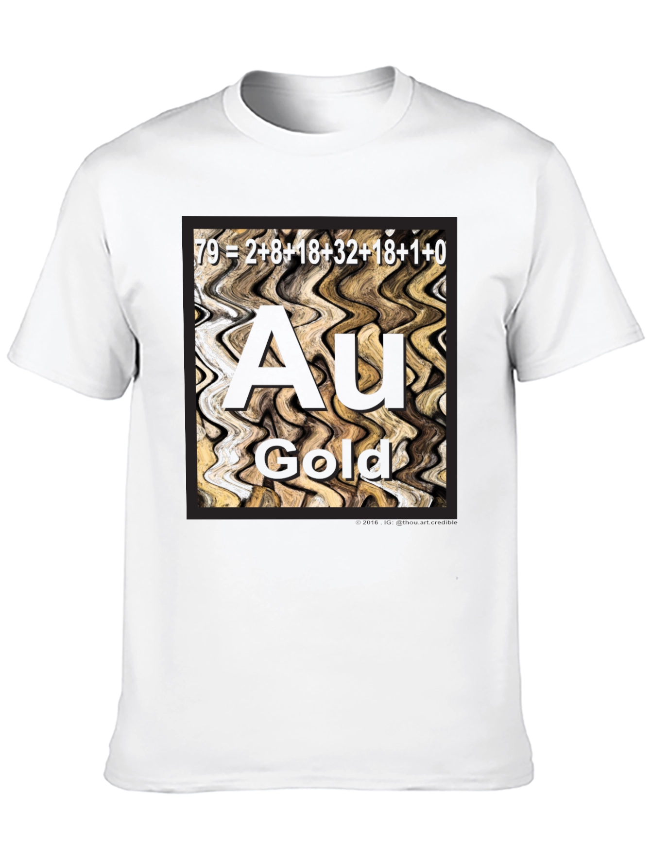 Black Gold Element Periodic Table Graphic Tee - Black view 10