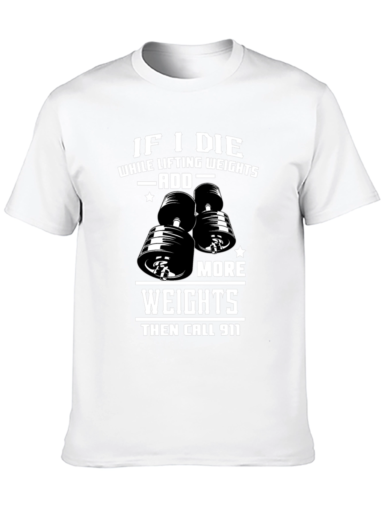 Black Weight Lifting Humor T-Shirt: Add More Weights view 10