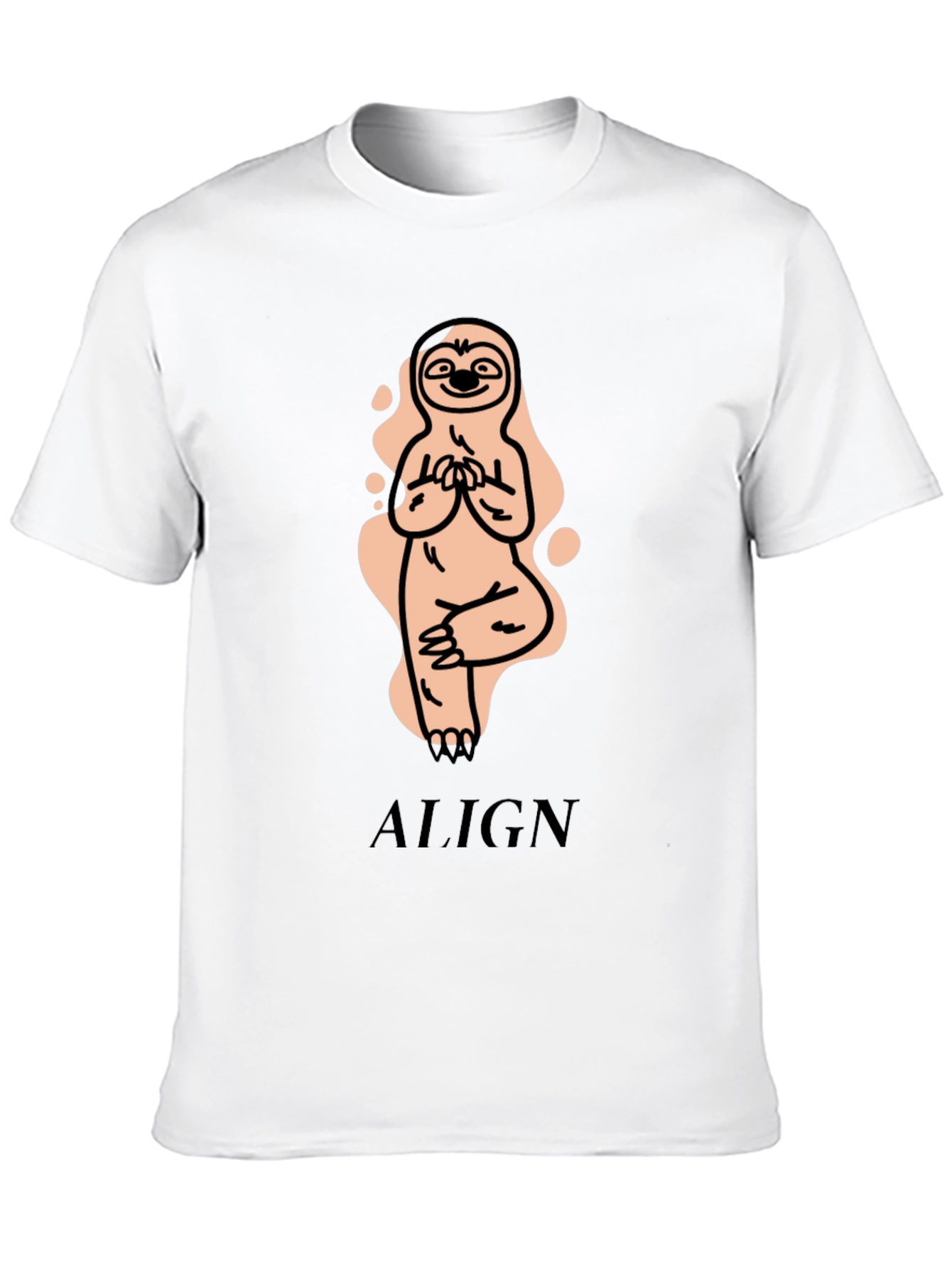 Black Yoga Sloth T-Shirt - Align Yourself view 10