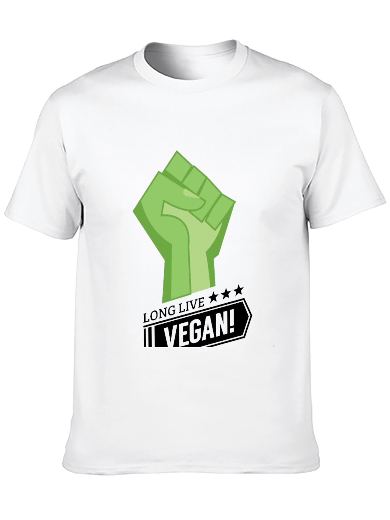 Black Long Live Vegan Graphic Print Black T-Shirt view 10