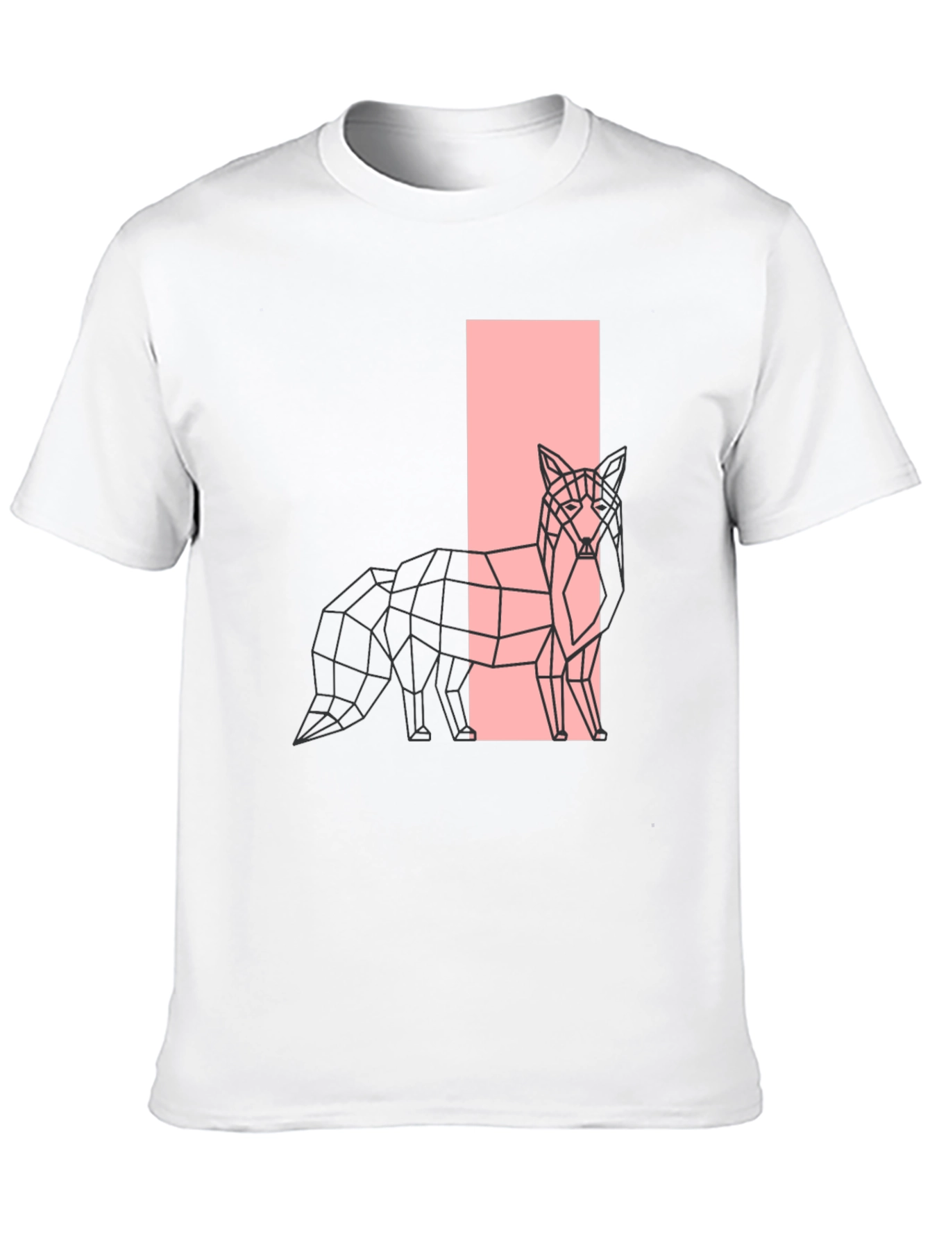 Black Geometric Fox Graphic Black T-Shirt view 10