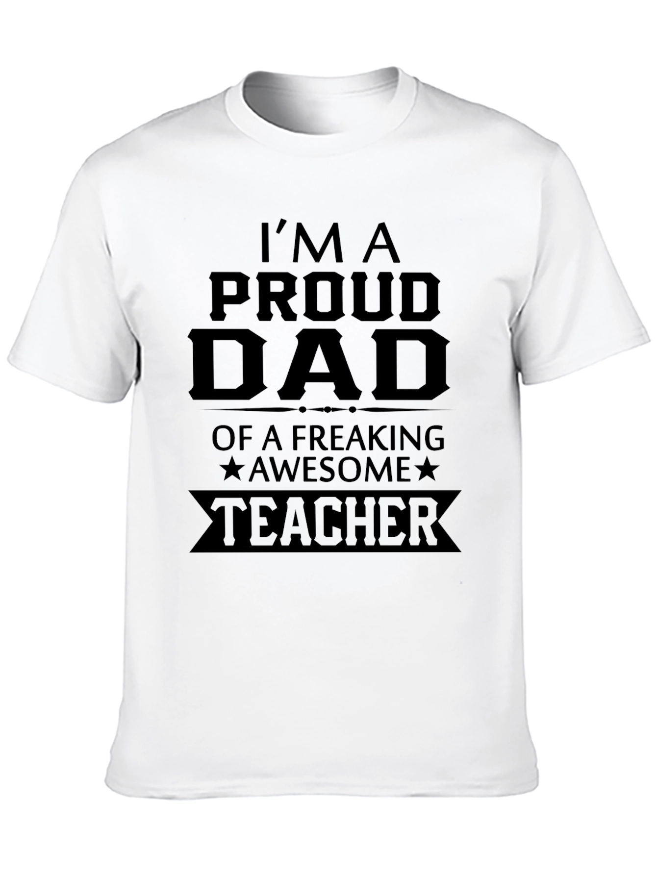 Black Proud Dad of Awesome Teacher T-Shirt view 10