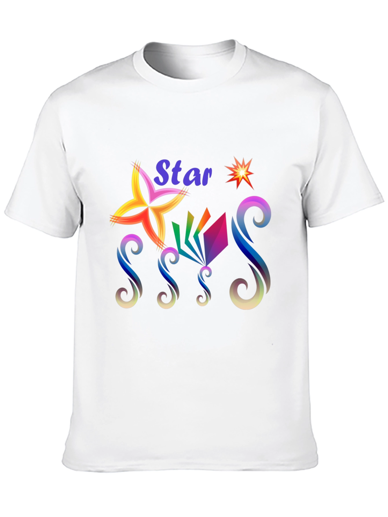 Black Star Graphic Print Black T-Shirt view 10