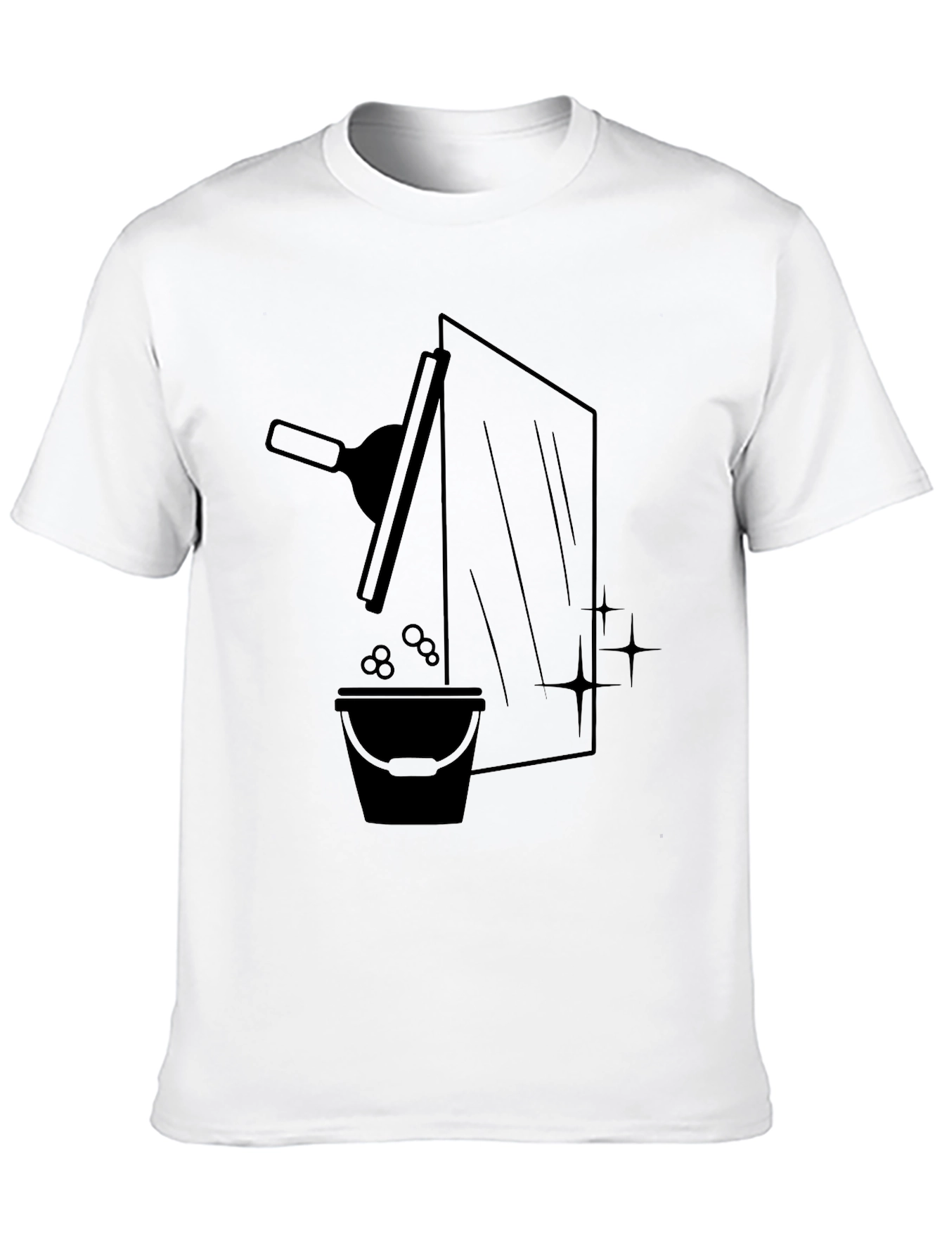 Black Window Washer Graphic Tee - Black Crew Neck T-Shirt view 10