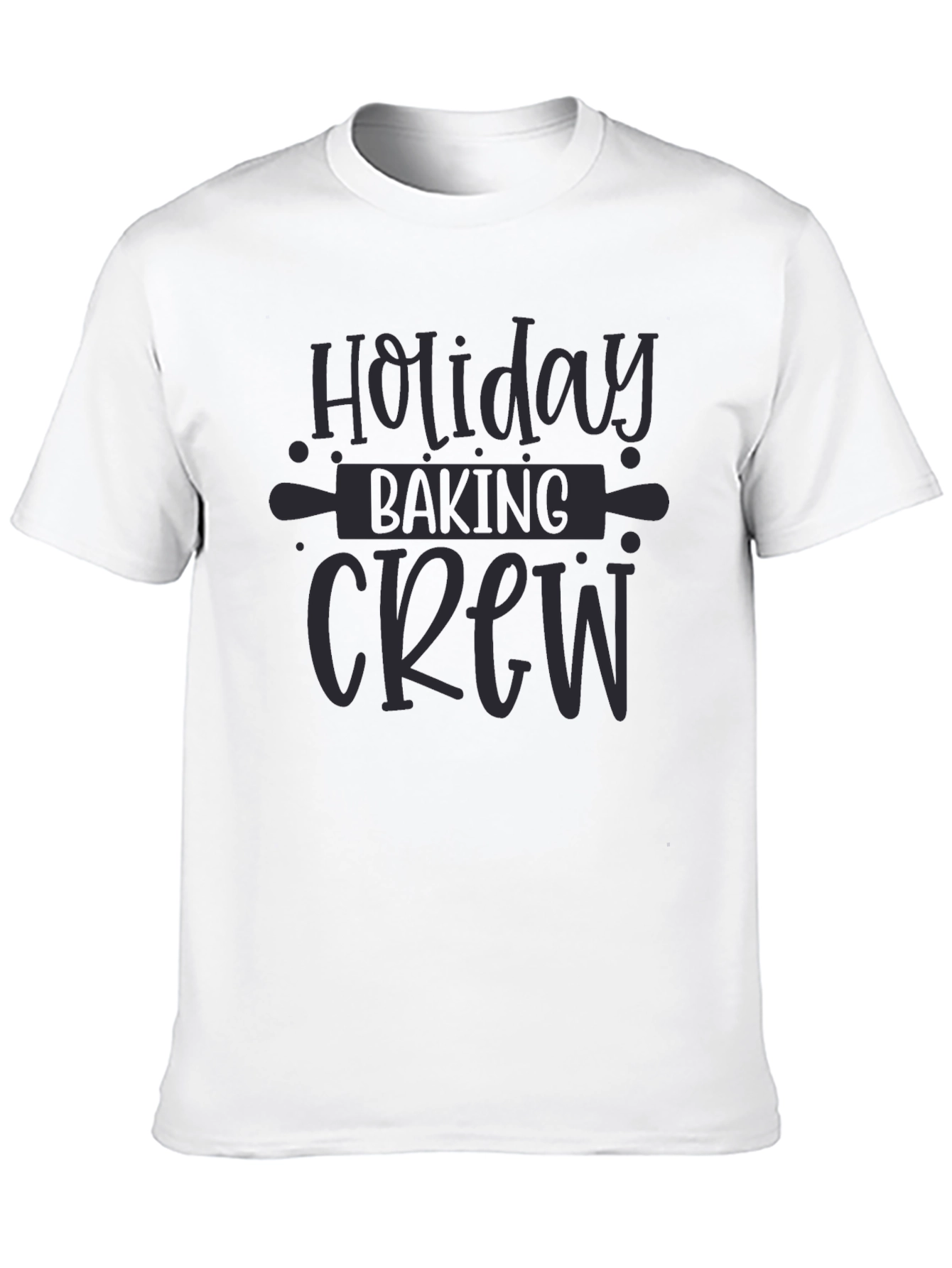 Black Holiday Baking Crew Graphic Tee - Unisex Black T-Shirt view 10