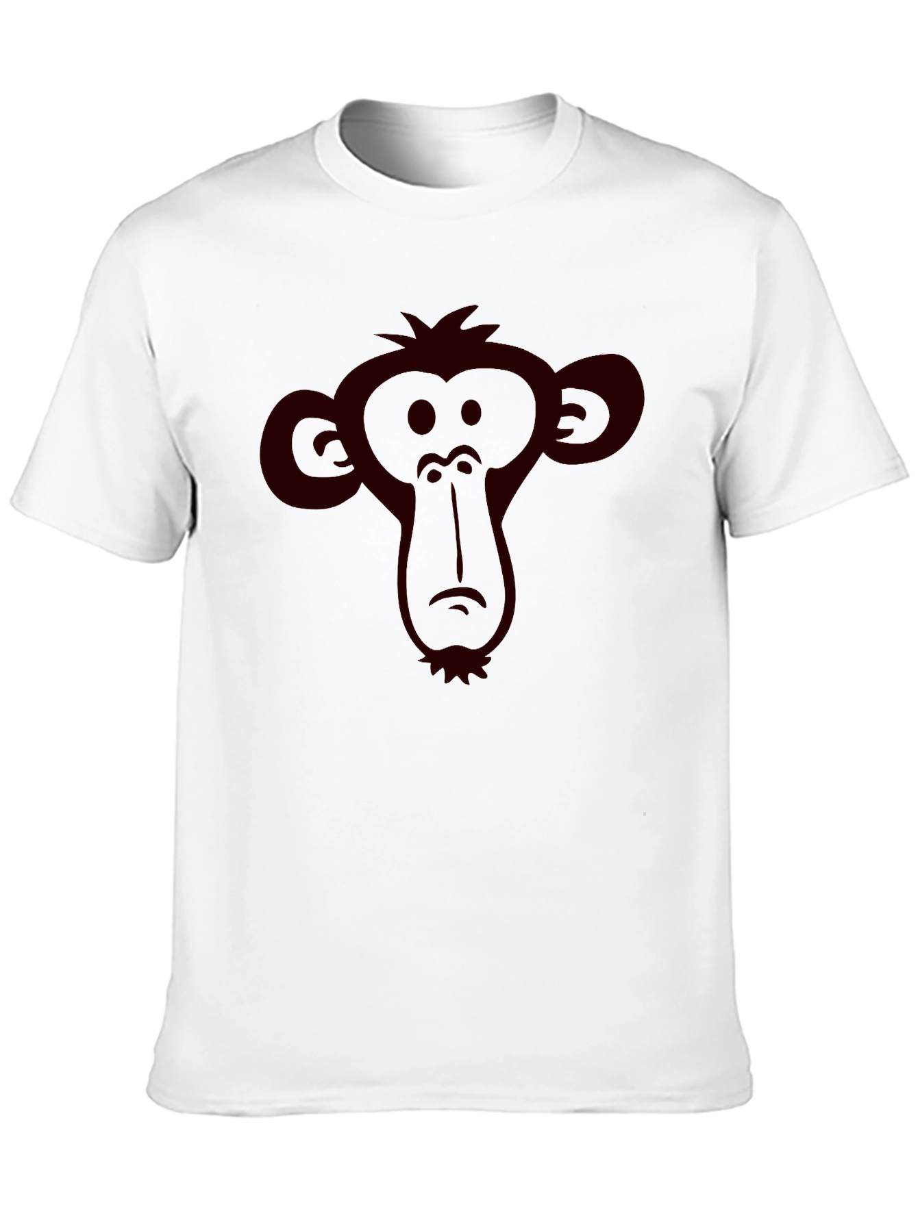 Black Monkey Face Graphic Tee - Black Crew Neck T-Shirt view 10