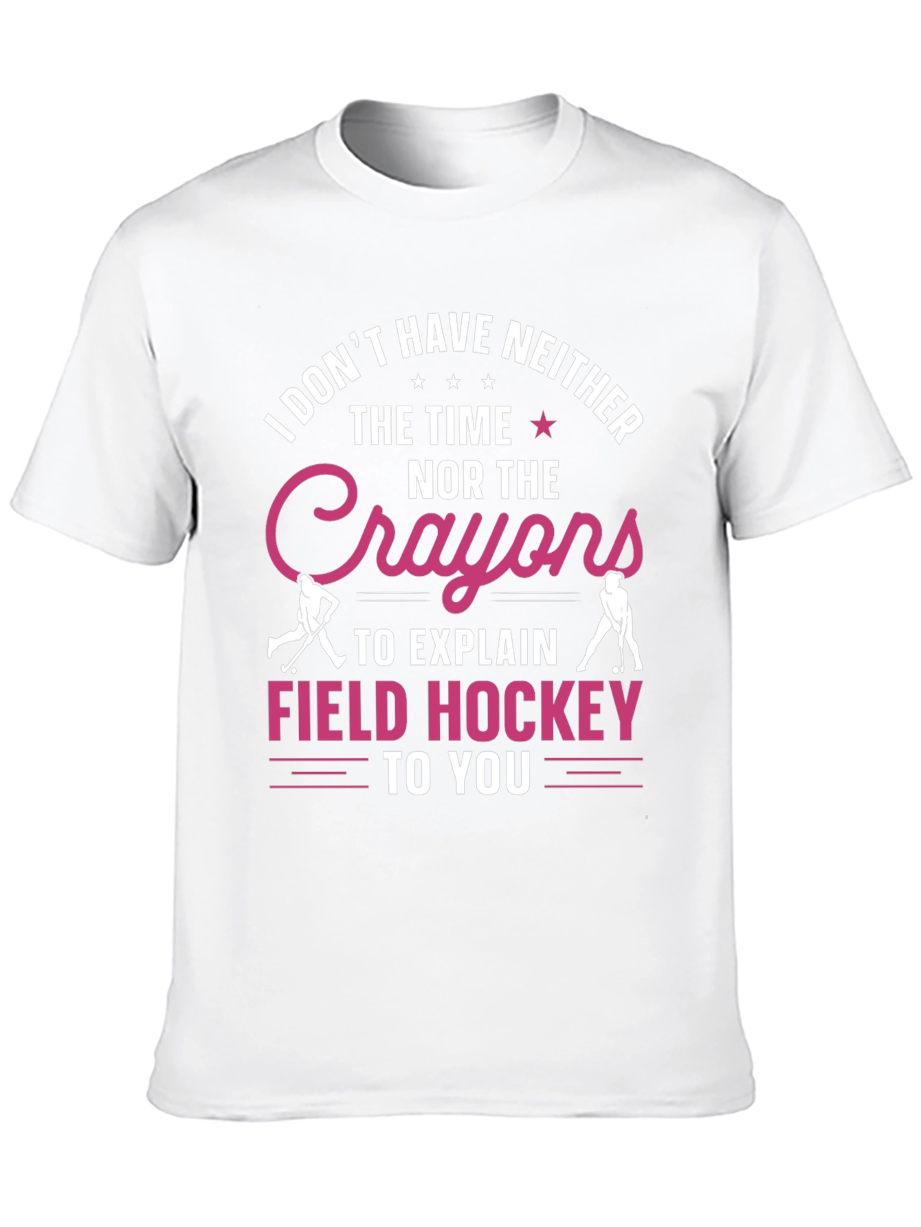Black Funny Field Hockey T-Shirt - No Time, No Crayons view 10