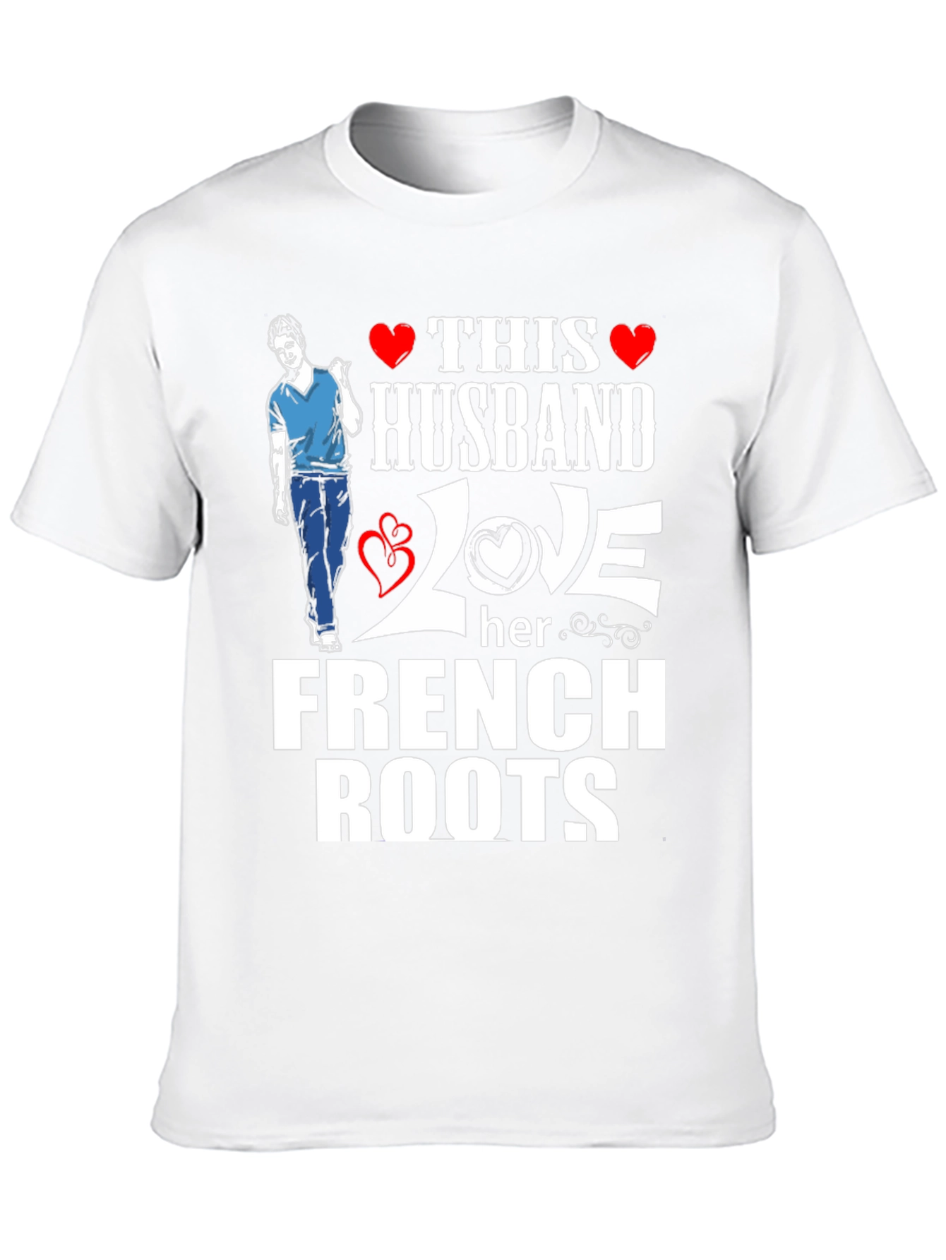 Black Husband Loves French Roots Graphic T-Shirt view 10