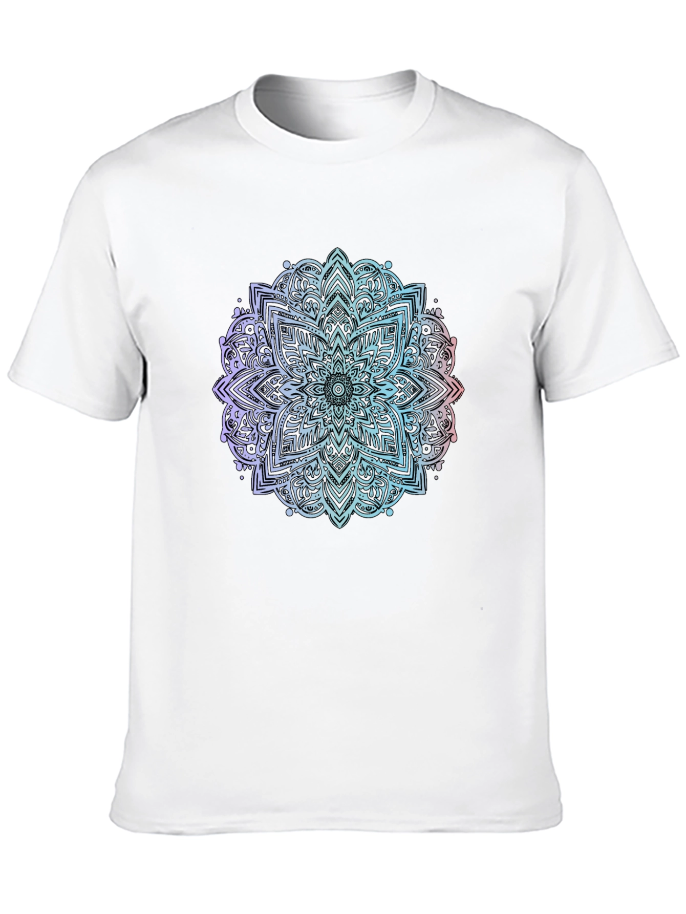 Black Mandala Print Black T-Shirt view 10